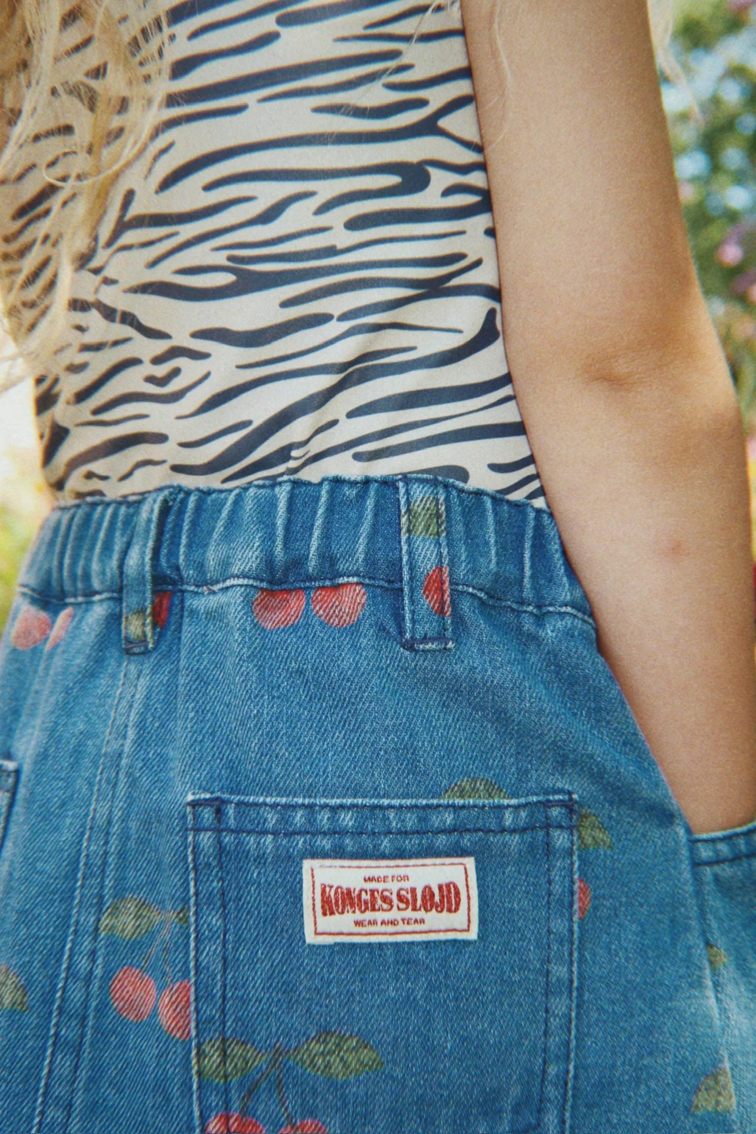 MAGOT JUPE IMPRIMÉE GOTS MA GRANDE CERISE DENIM