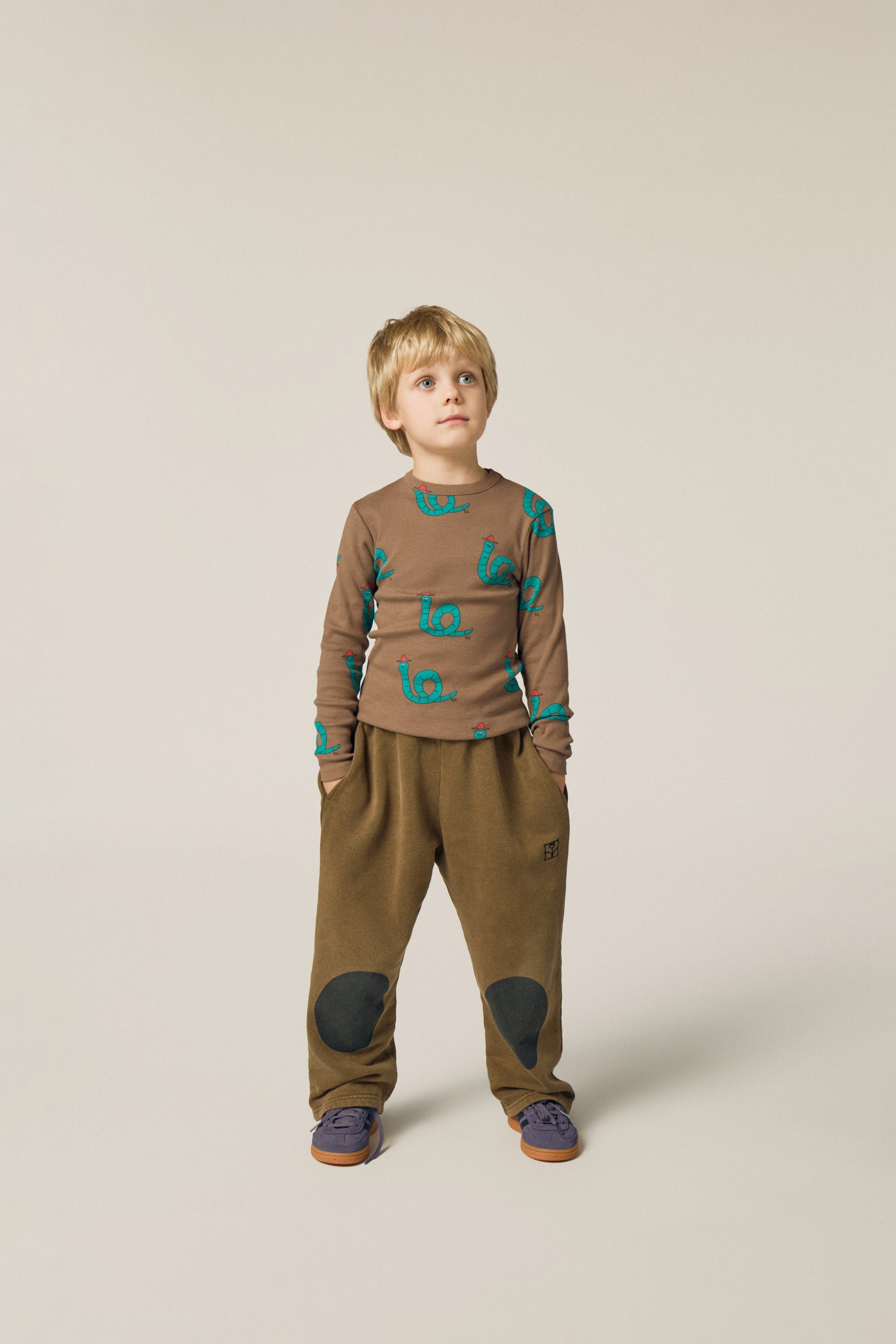 Langarmshirt Gentleman Allover Brown