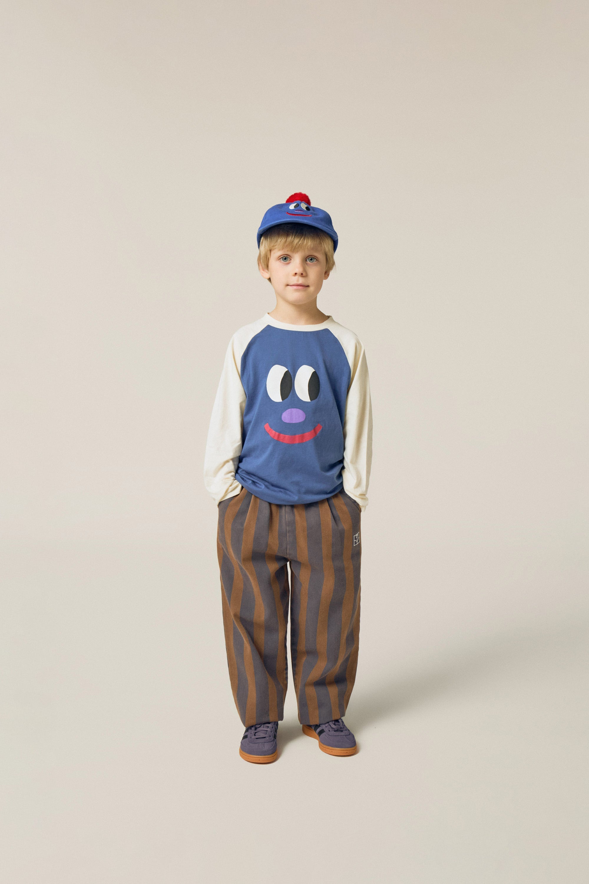 T-shirt à manches longues « Smiling Face Color Block »