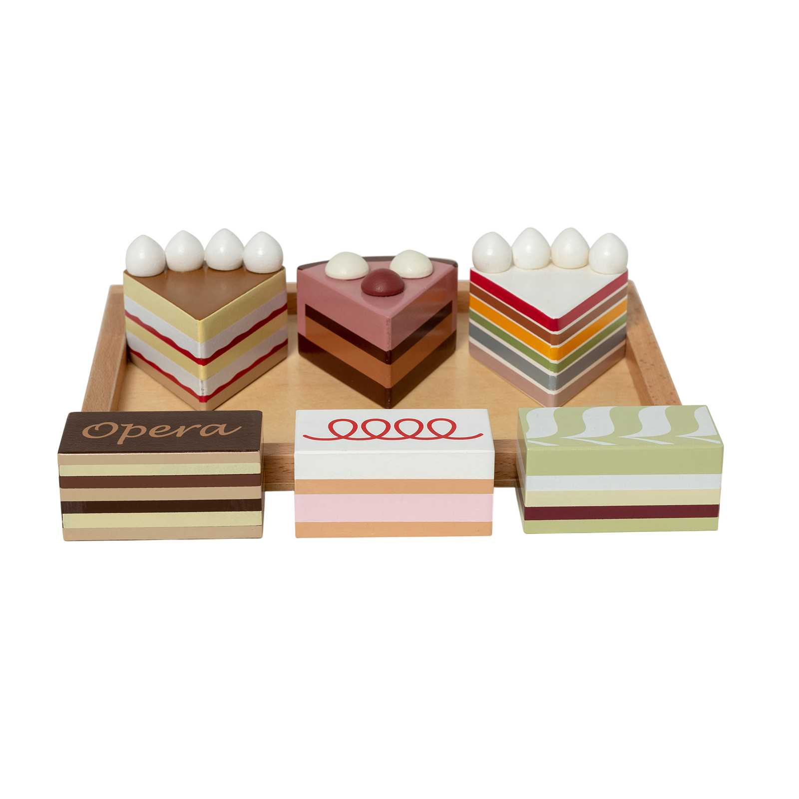Kuchen-Set auf Tablett
