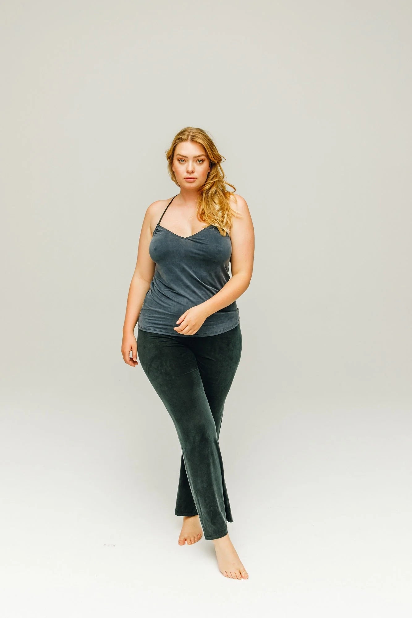 Cupro High Waist Pants graphite