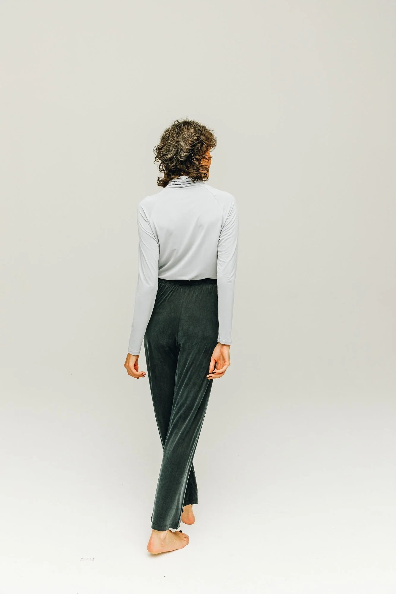 Cupro High Waist Pants graphite