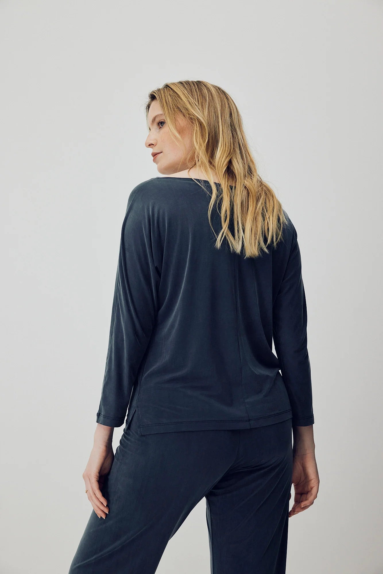 Cupro Plain Top Midnight blue