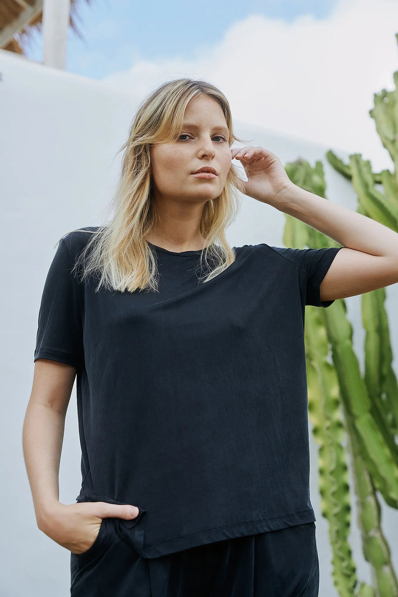 Cupro Short Sleeve Graphite