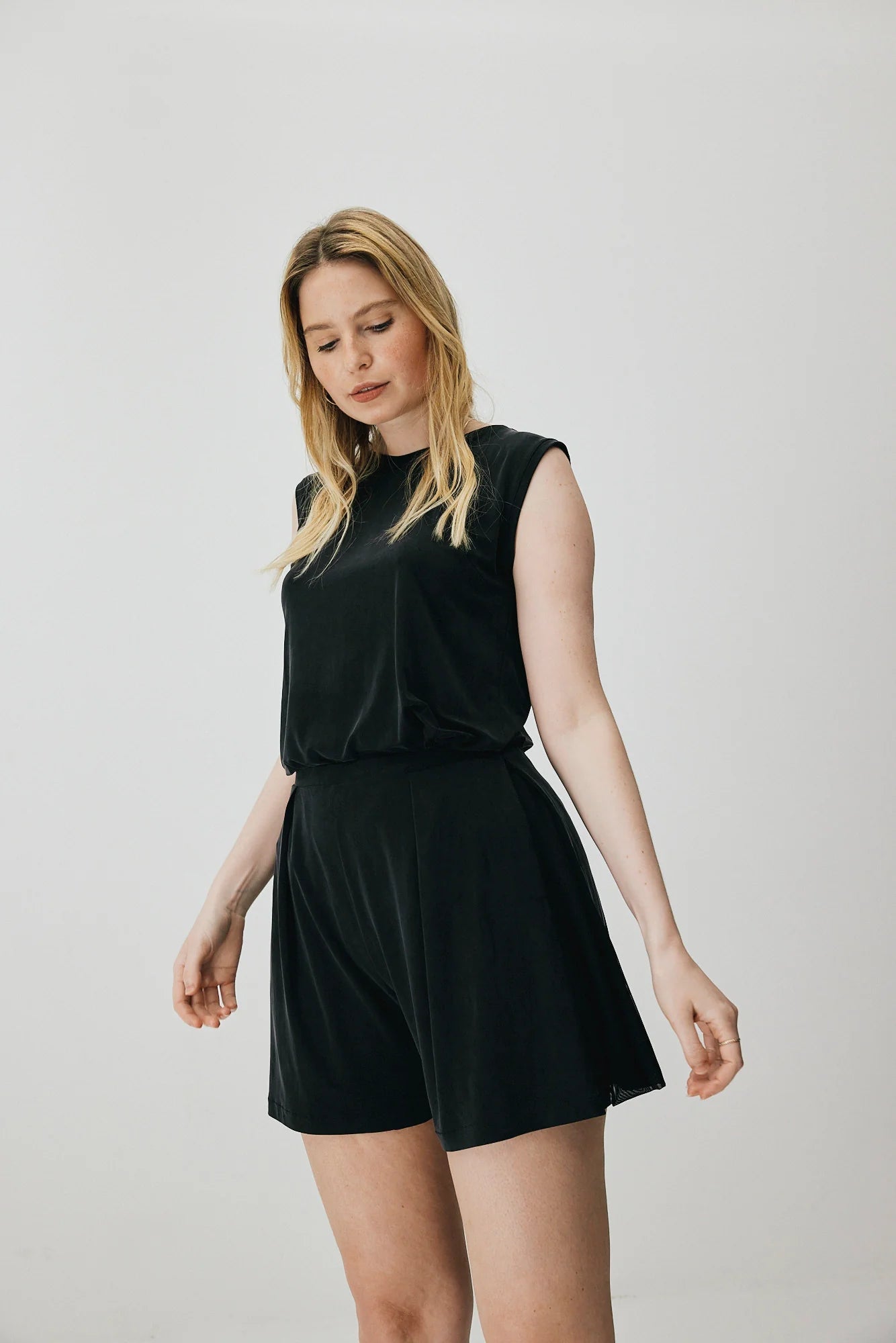 Cupro Sleeveless Top Graphite