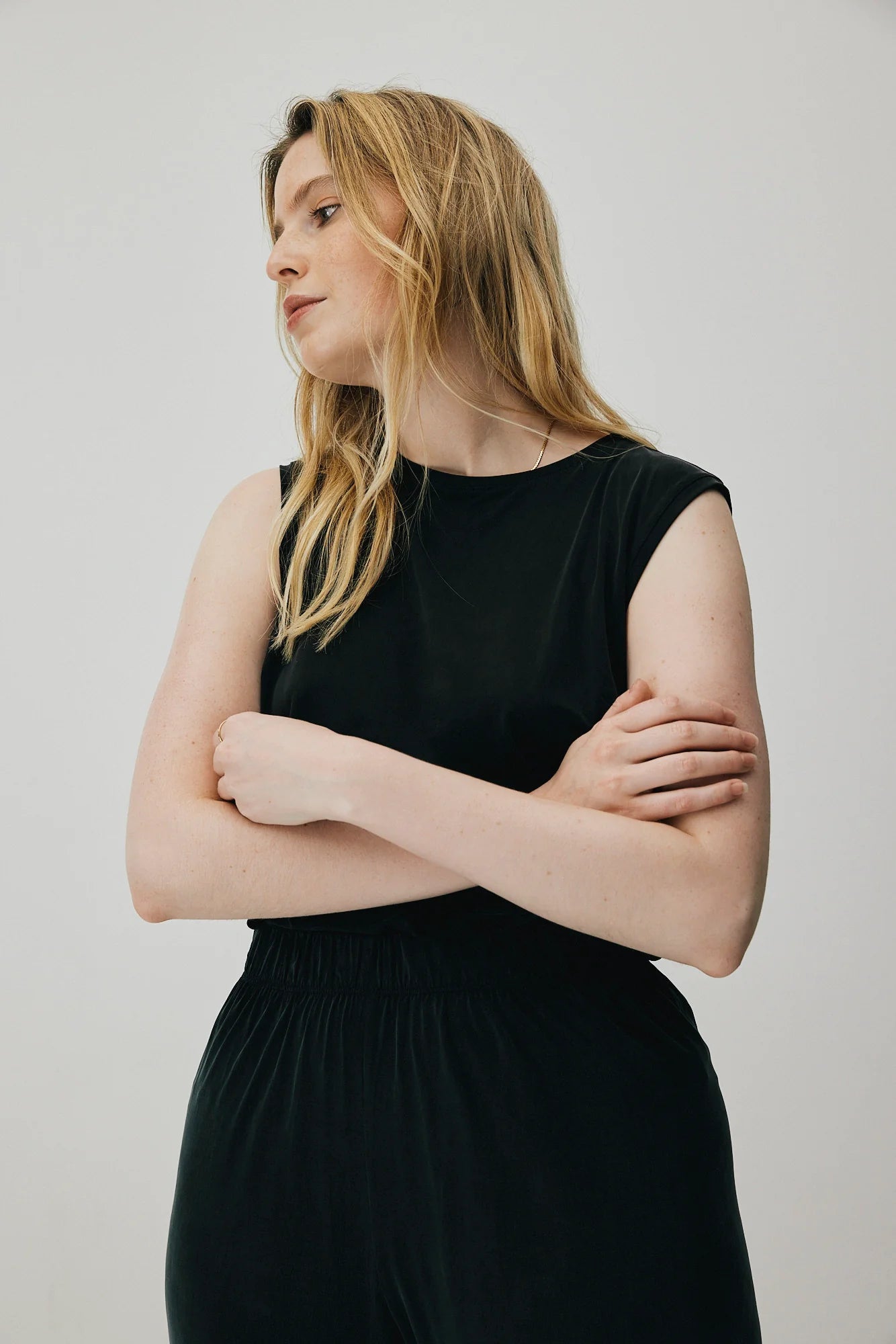 Cupro Sleeveless Top Graphite