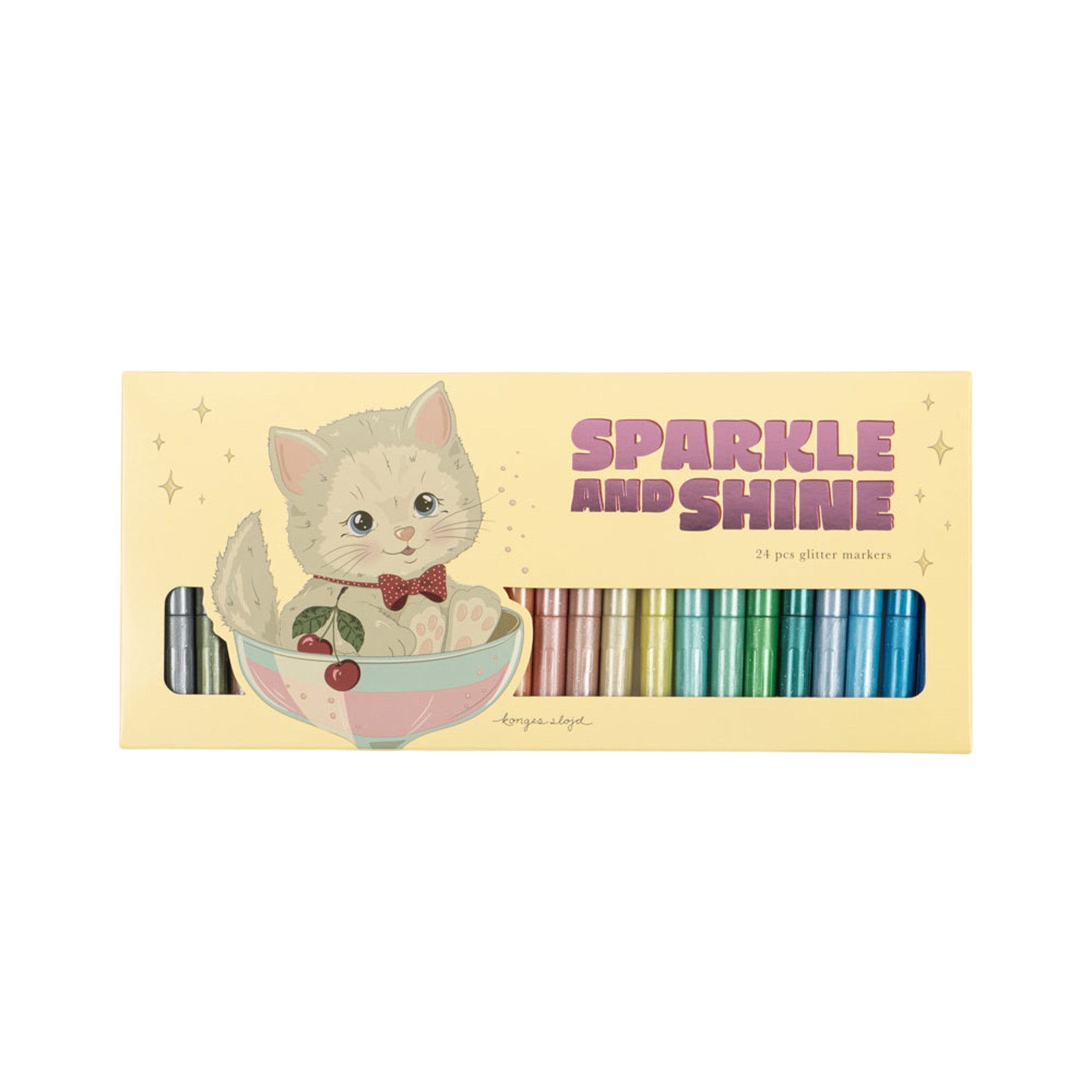 Crayons pailletés, lot de 24, Cat