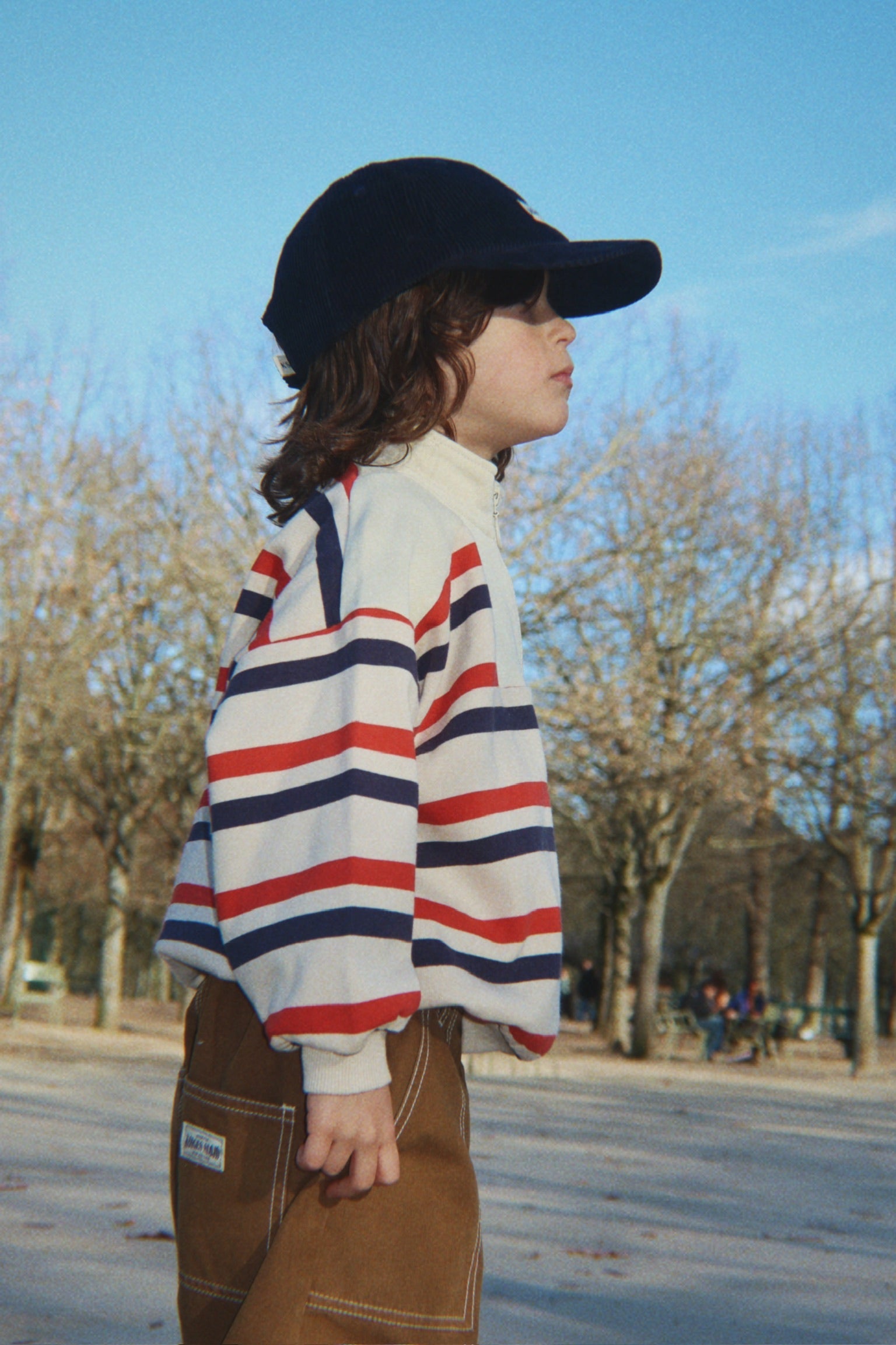Lou Half-Zip Sweatshirt in Tangerine