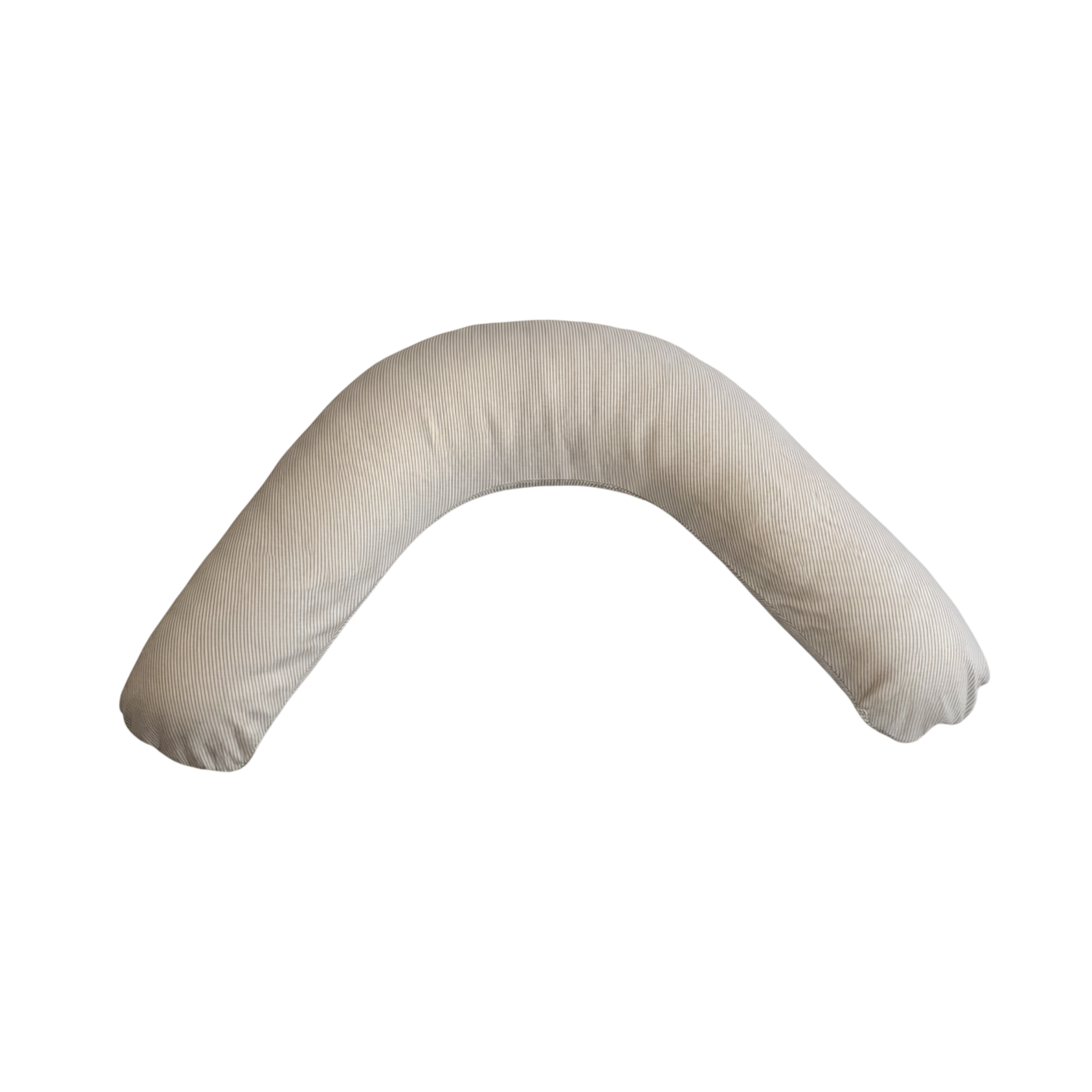Cover for nursing pillow, beige and white striped