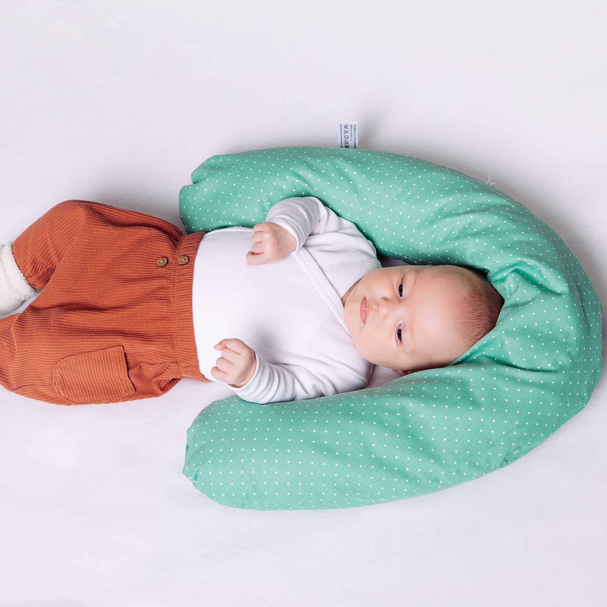 Cover for baby positioning cushion light green
