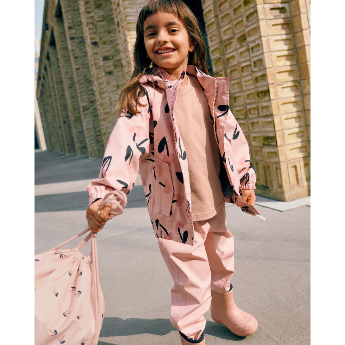 Pedia Rainwear Set mega cherry heart Rosey mix