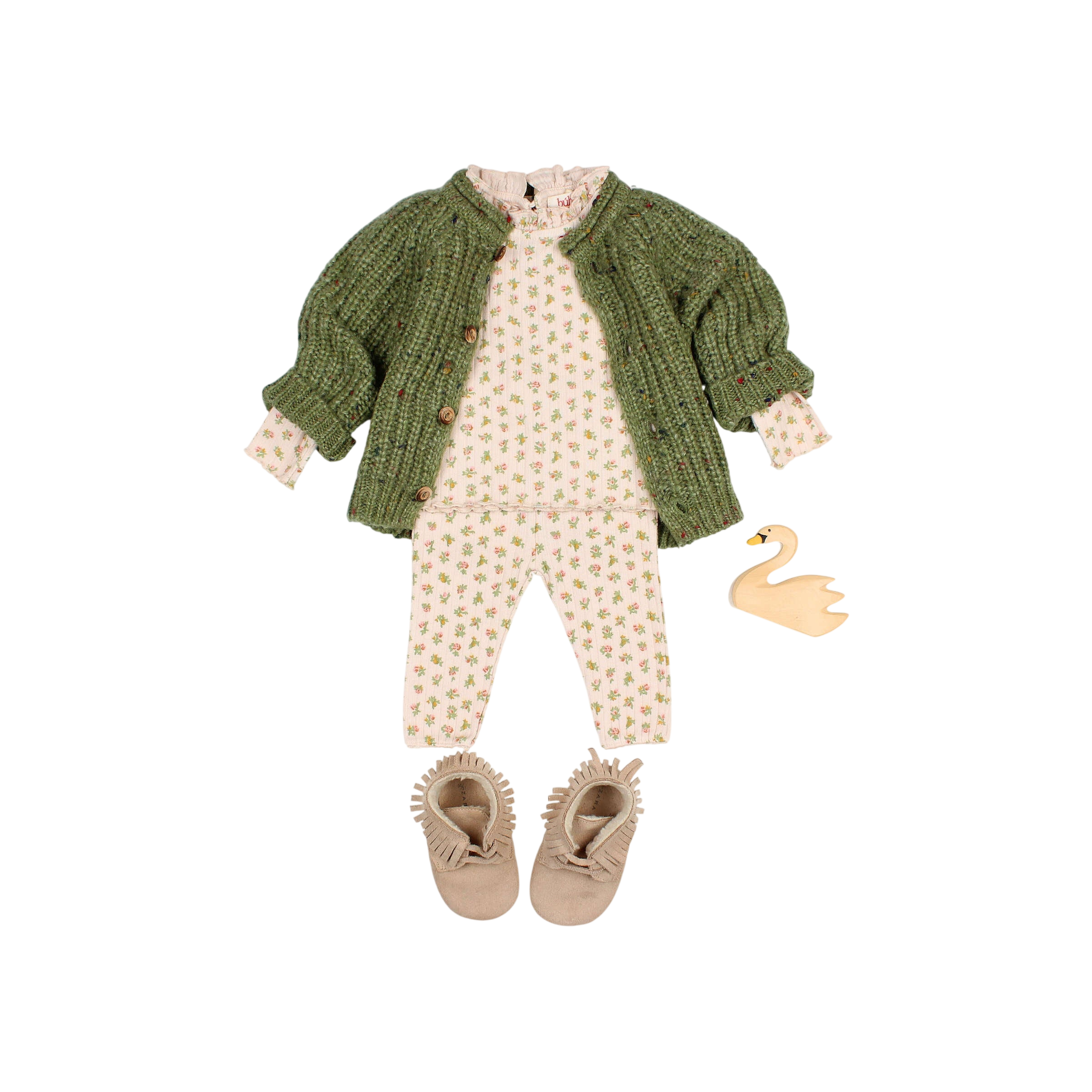 Cardigan pour bébé Botonato Green Tea