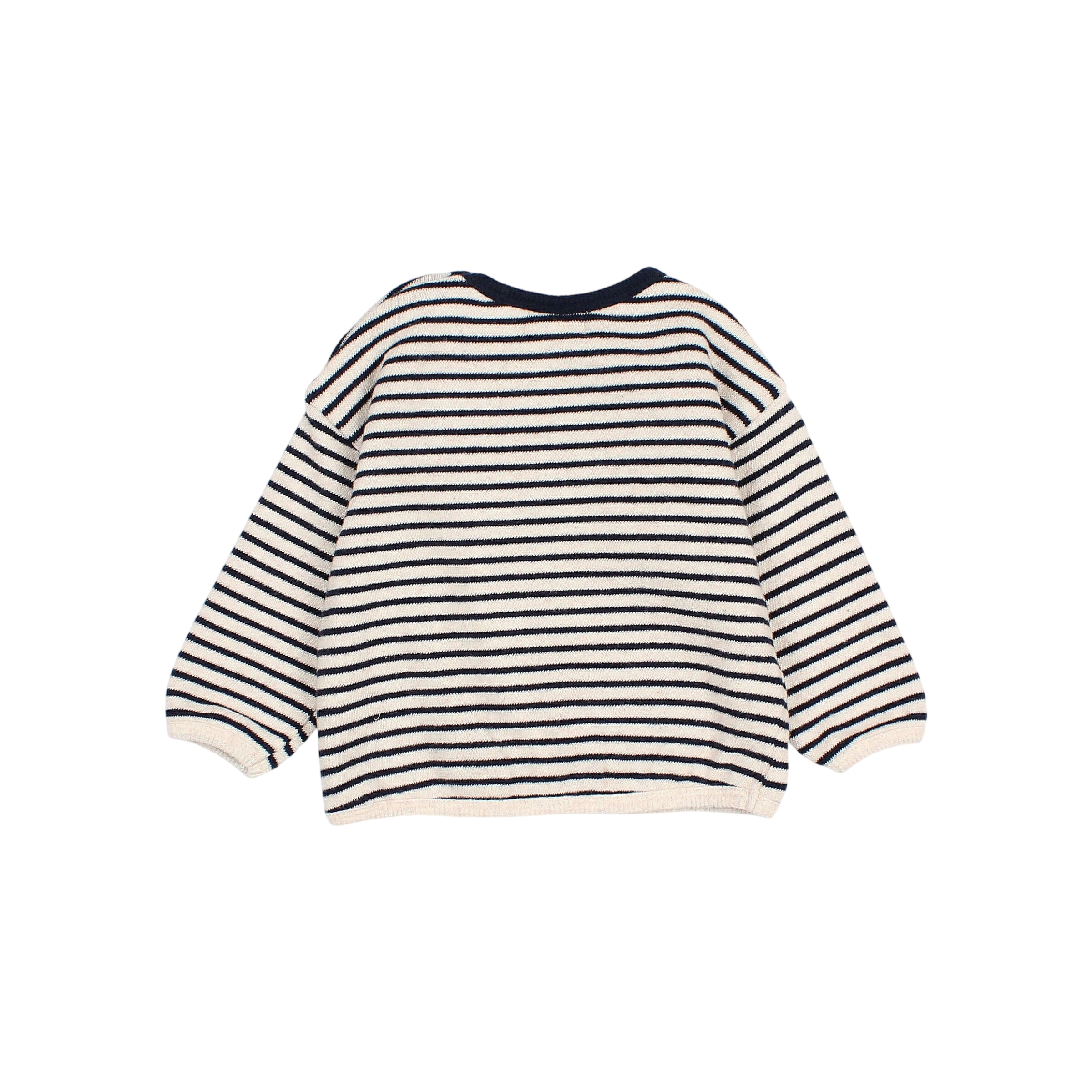 Baby Sweatshirt, Whale Stripes, Navy