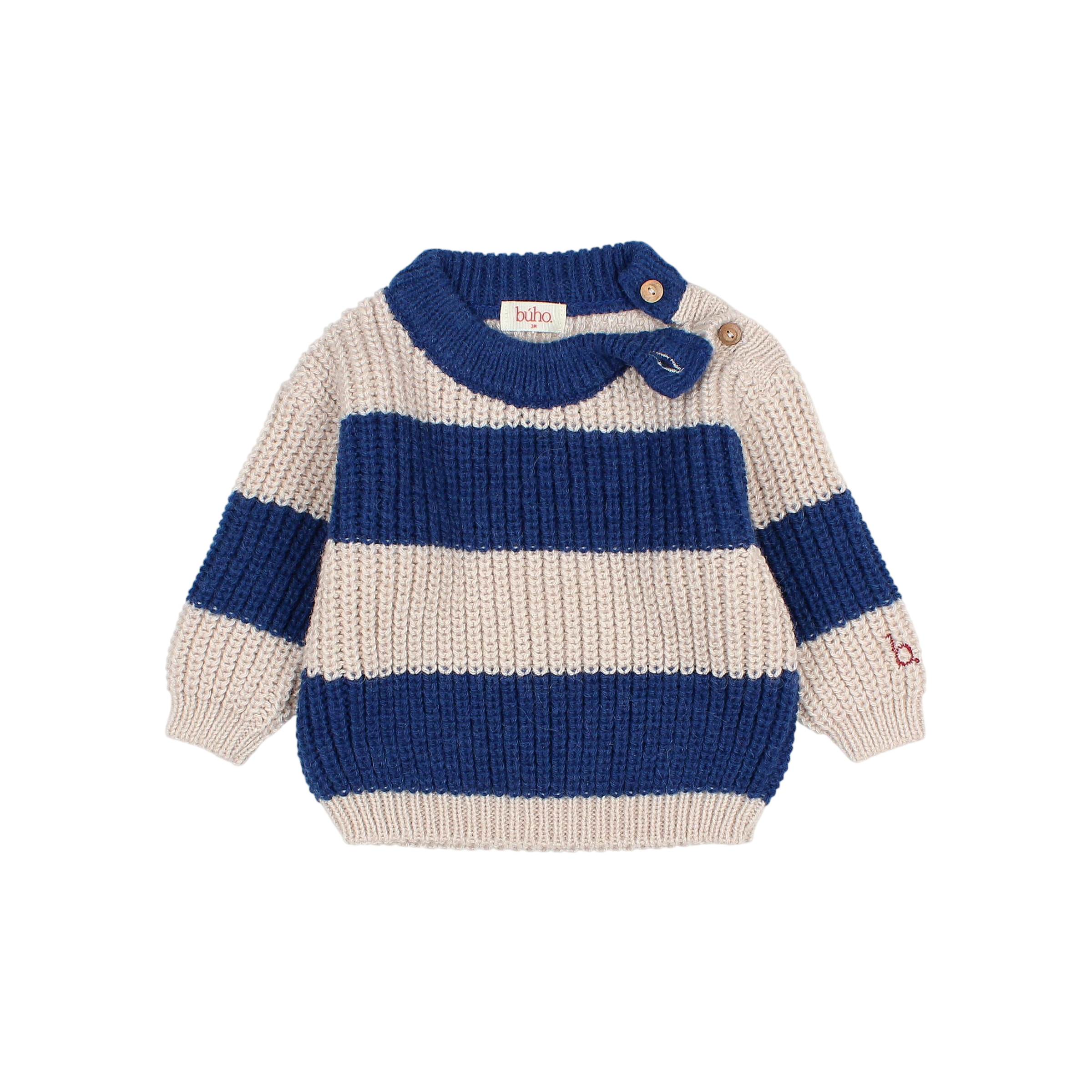 Pull en maille pour bébé, bleu marine