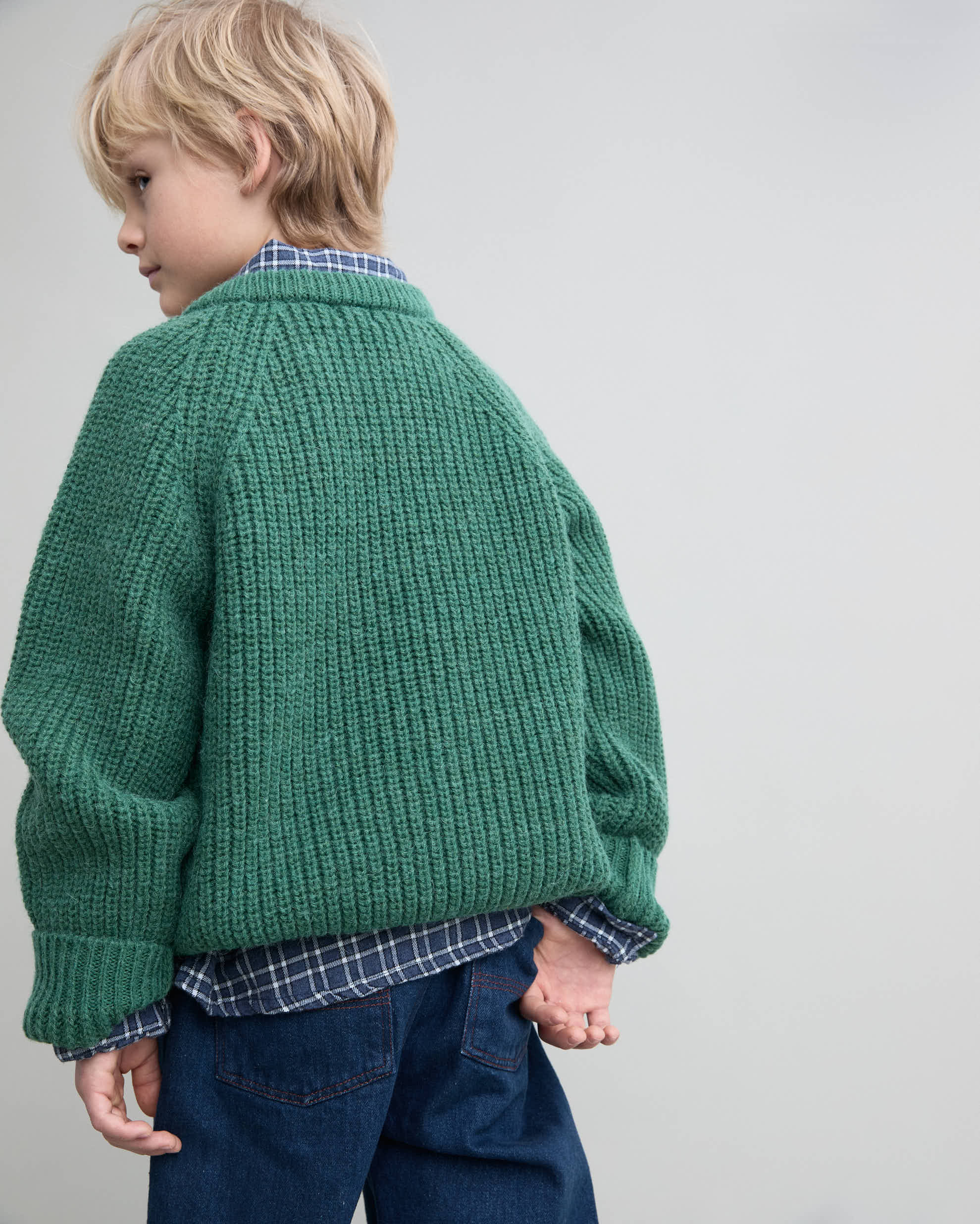 Pull en maille vert forêt clair