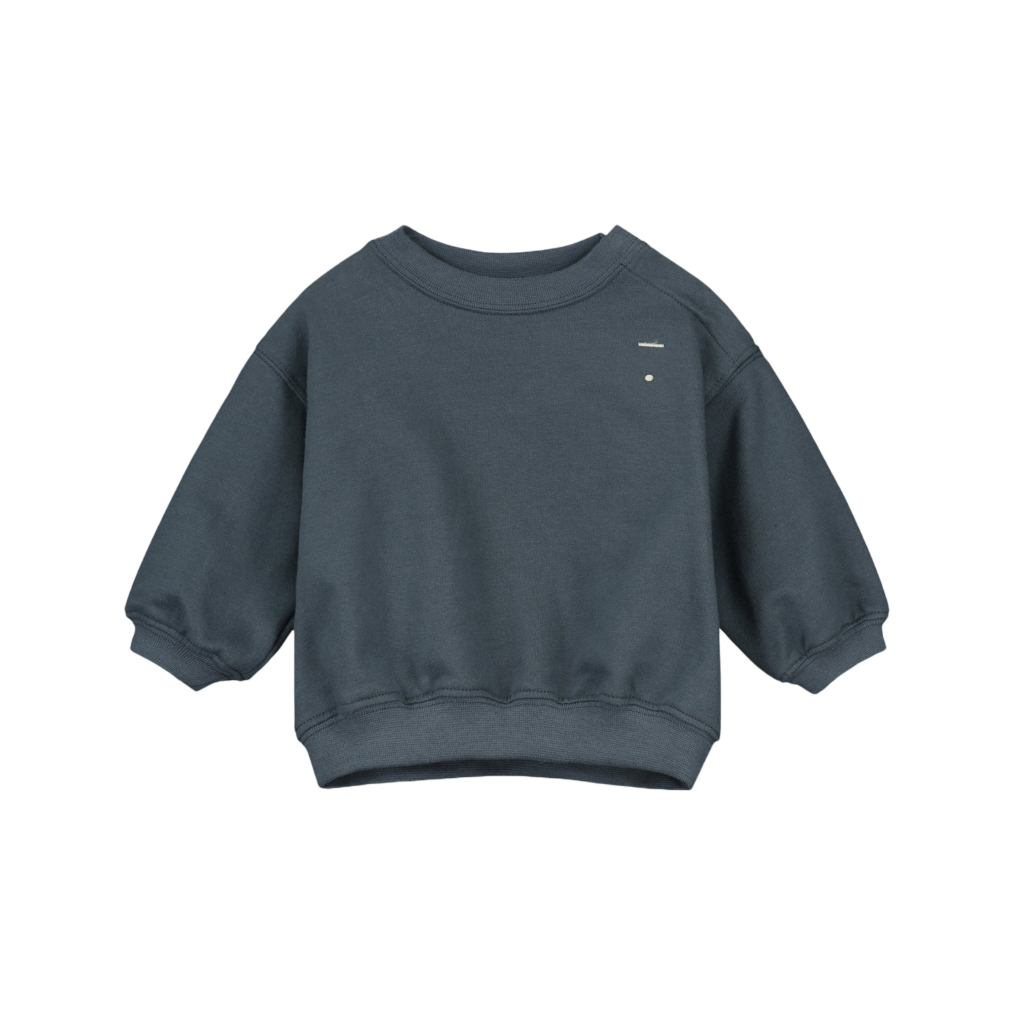 Sweat-shirt pour bébé à épaules tombantes, certifié GOTS, bleu-gris / Pull pour bébé à épaules tombantes, certifié GOTS, bleu-gris