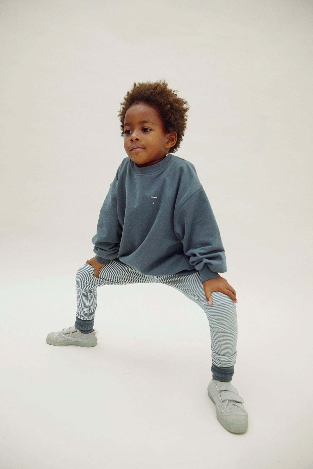 Dropped-Shoulder Sweatshirt, GOTS Blue Gray / Dropped-Shoulder Sweater, GOTS Blue Gray