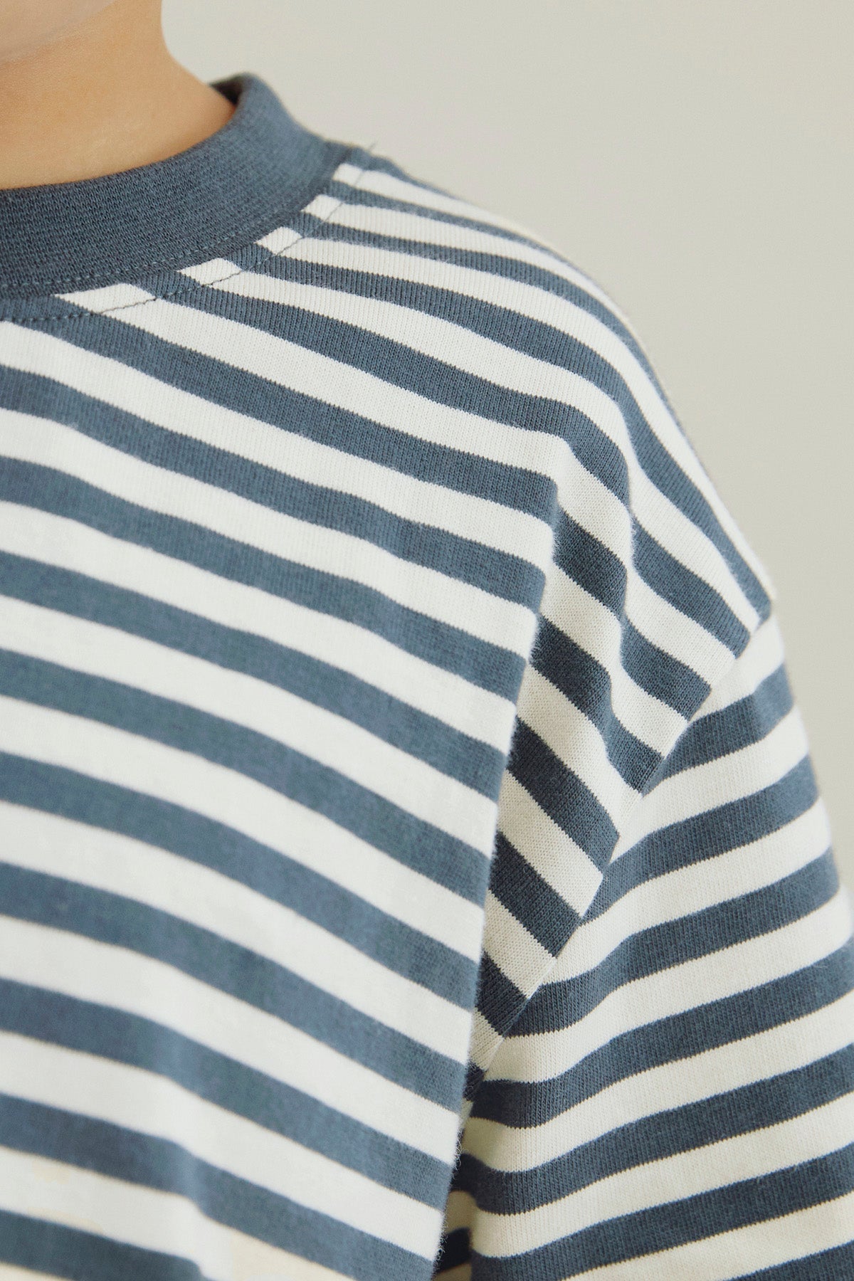 Oversized T-Shirt GOTS Blue, Gray, Cream / Oversized Tee GOTS Blue, Gray, Cream