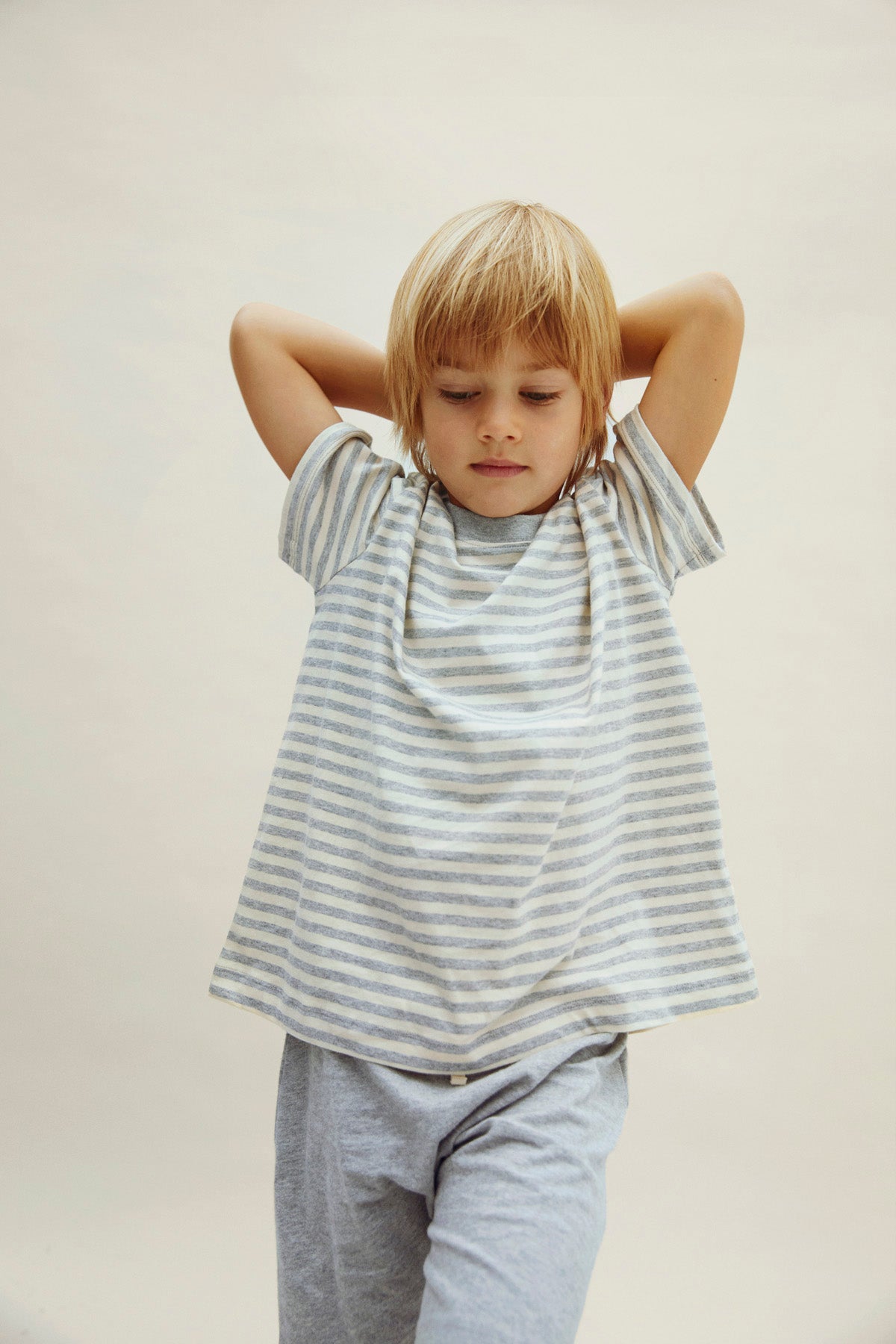 T-shirt oversize GOTS gris chiné - crème / T-shirt oversize GOTS gris chiné - crème