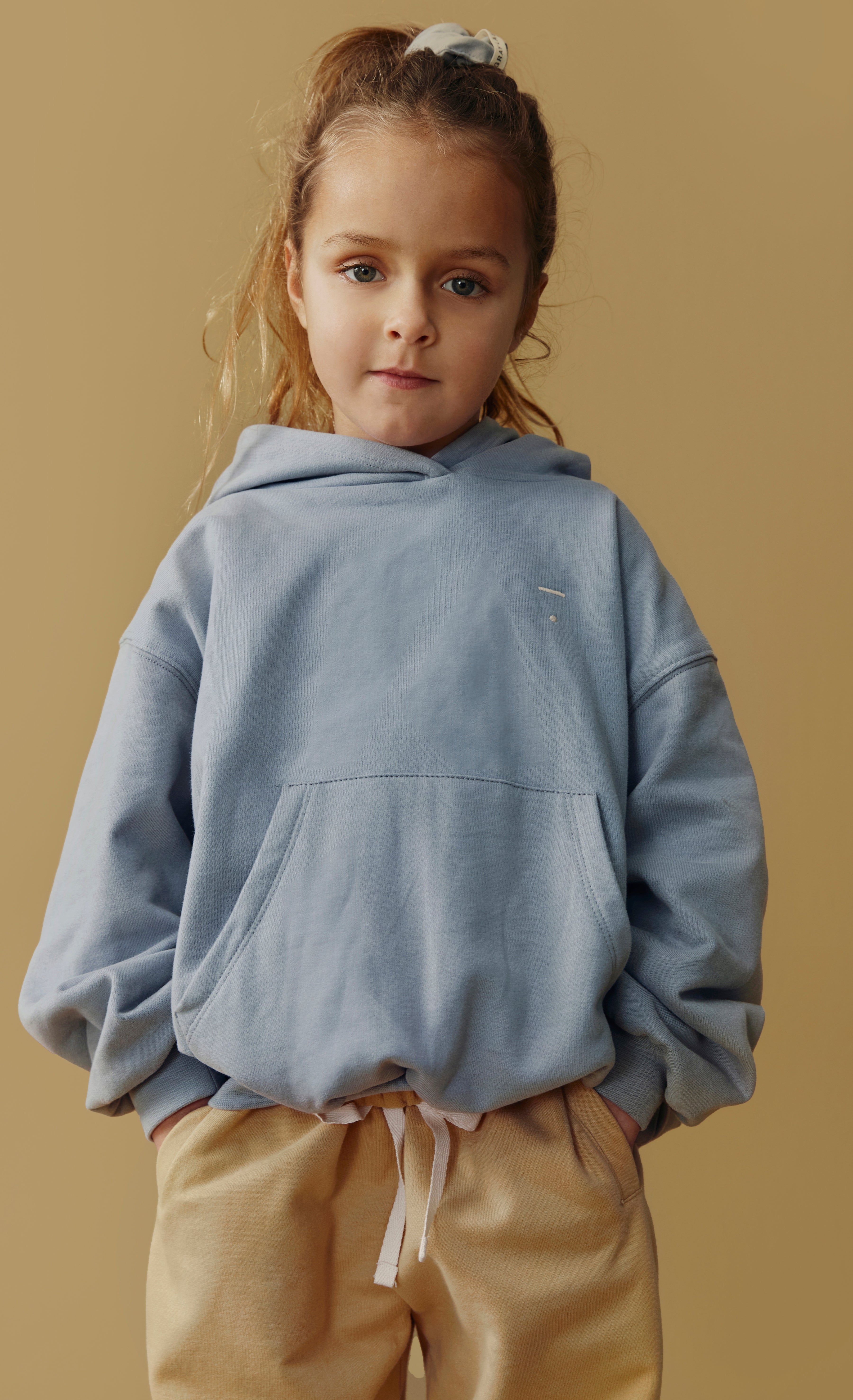 Sweat à capuche GOTS gris pierre