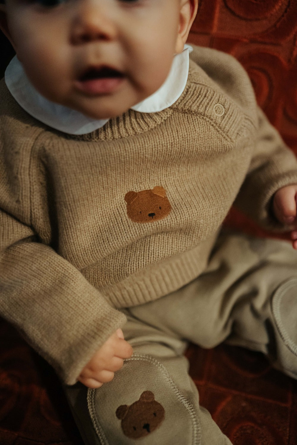 Pull en maille Sibbe Merino Fluffy Bear Sesame / Pull en laine mérinos Sibbe Bear Sesame