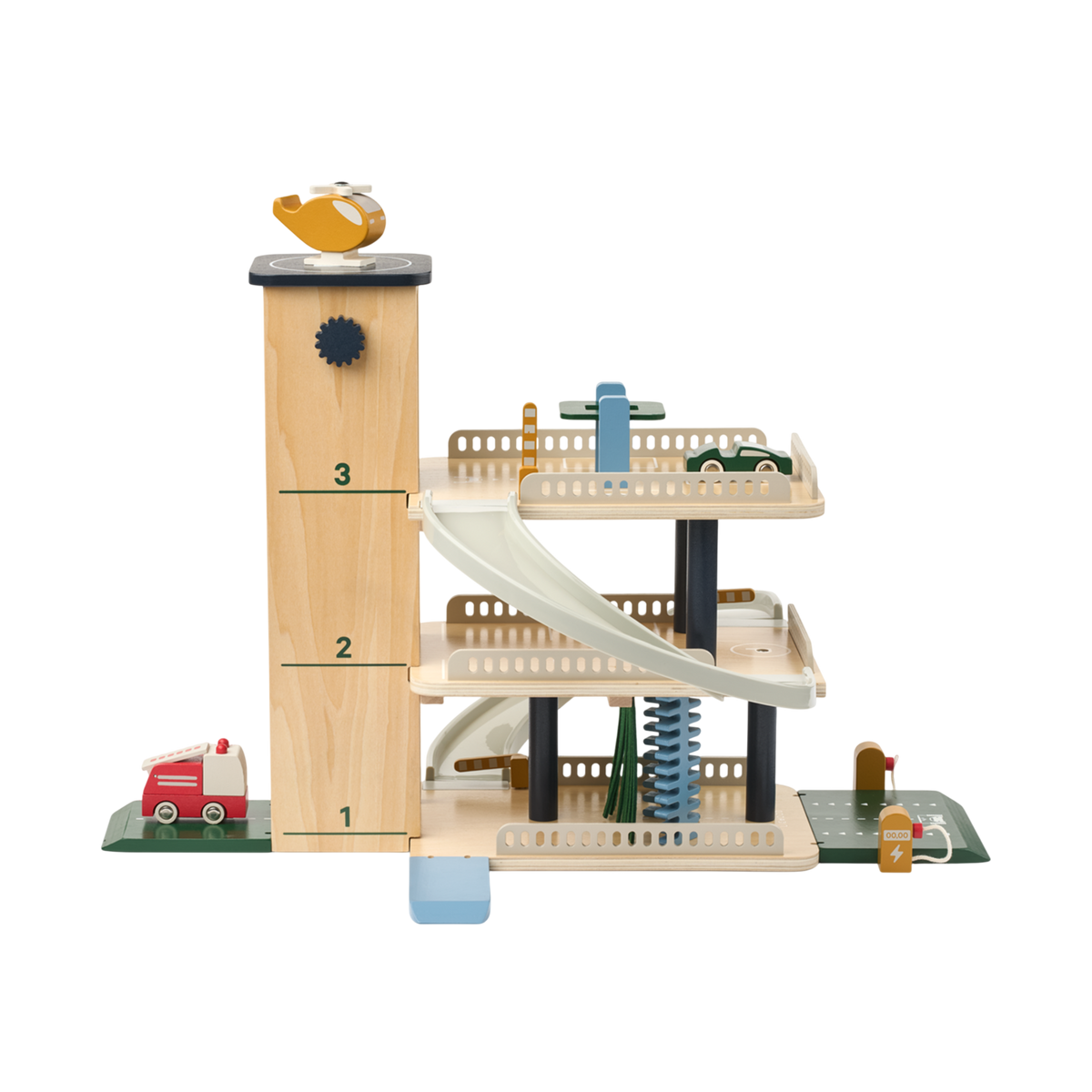 Jordy Beach Blue Multi Mix Toy Parking Garage