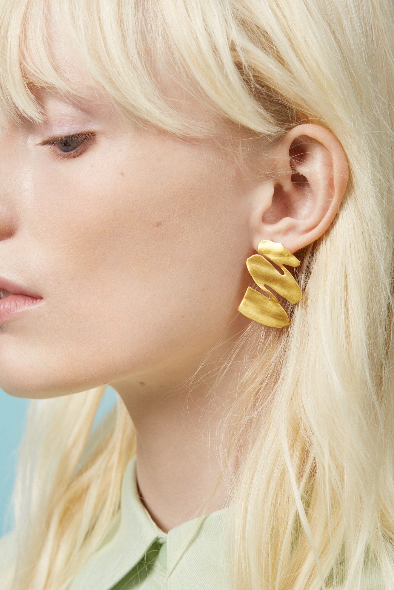 Boucles d'oreilles Weave or