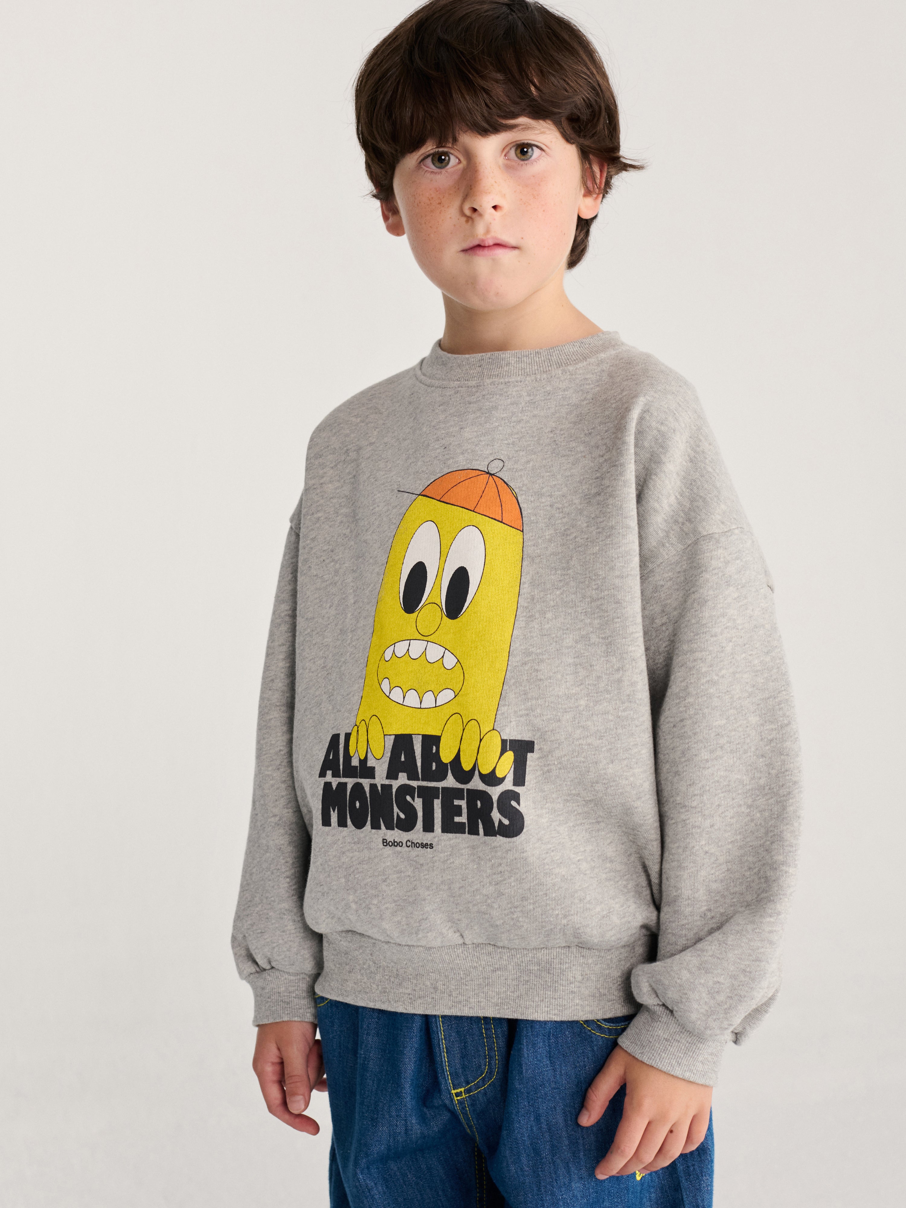 Sweatshirt Bigtooth Lemon Light Heather Grey