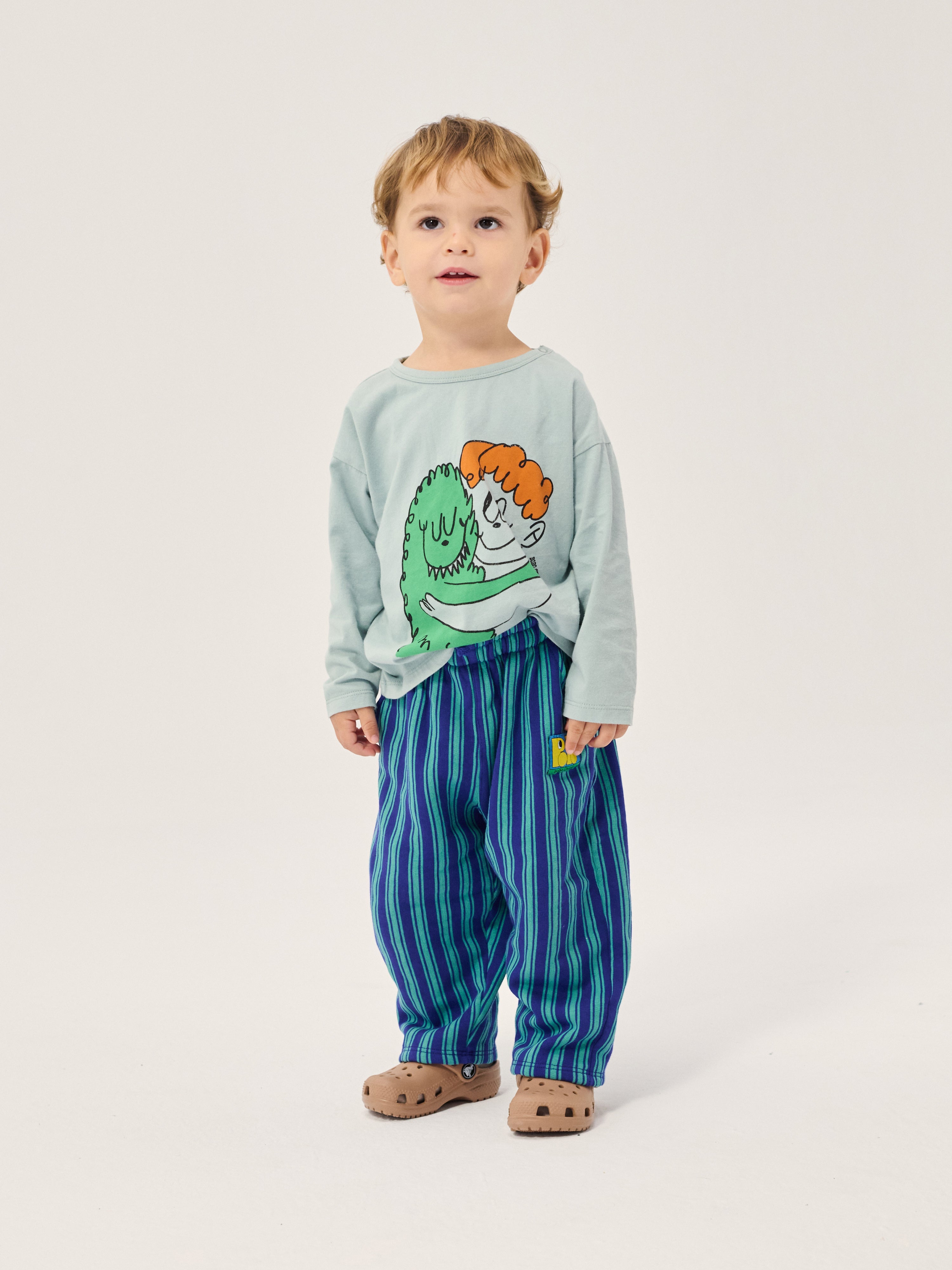 pantalon de sport booo bo choses rayé bleu / Pantalon de jogging Baby Booo Bo Choses Tag rayé