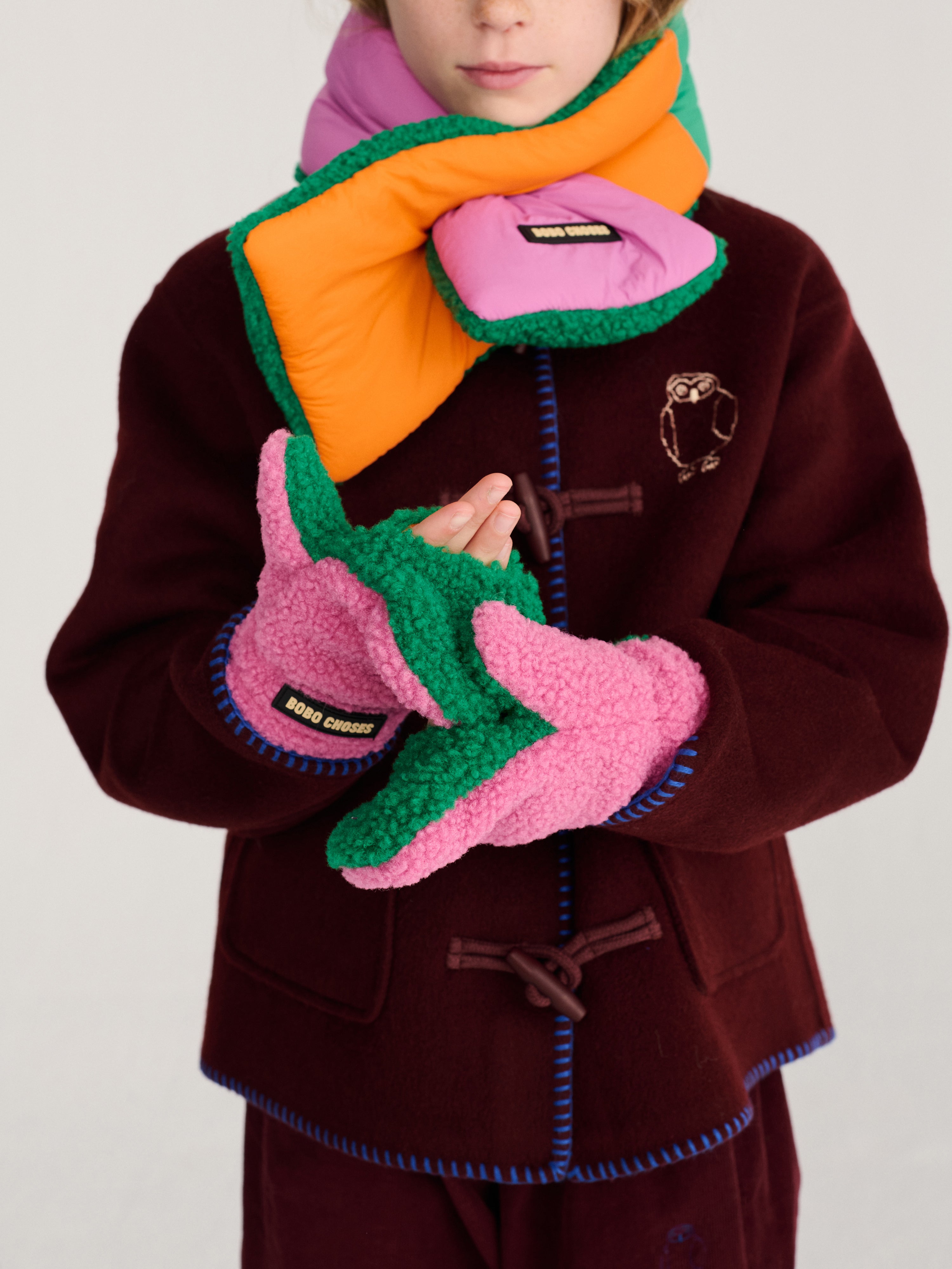 Moufles « Color Block » fuchsia