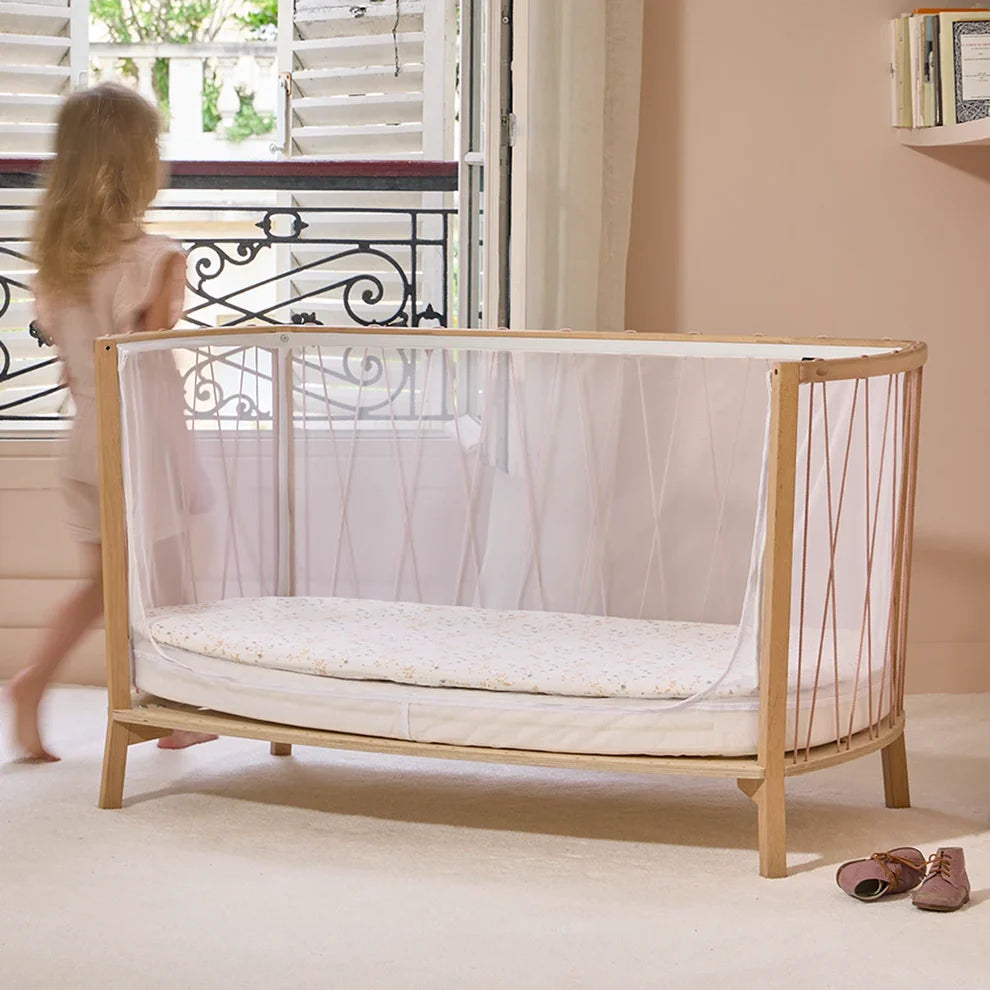 Lit bébé KIMI Kit 120 avec matelas et surmatelas Organic Bois de Rose