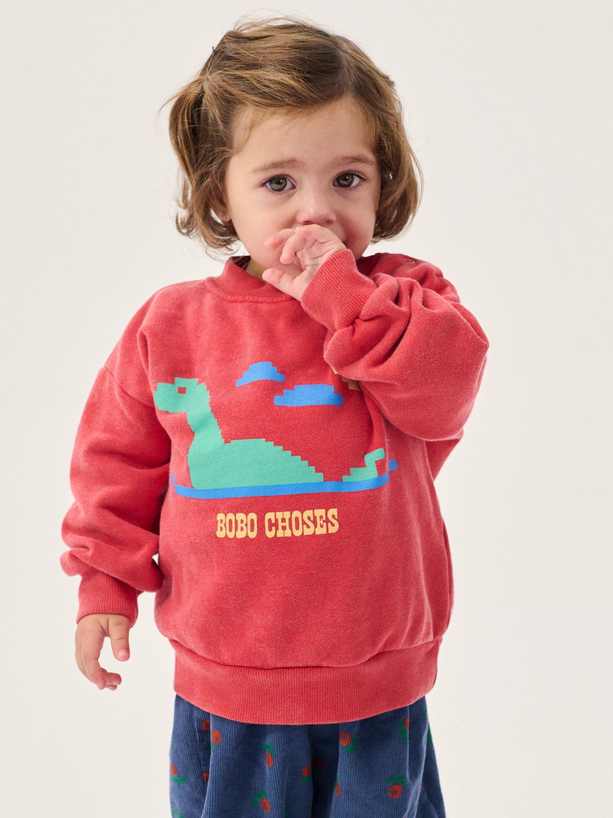Baby Sweatshirt Lake Monster Red