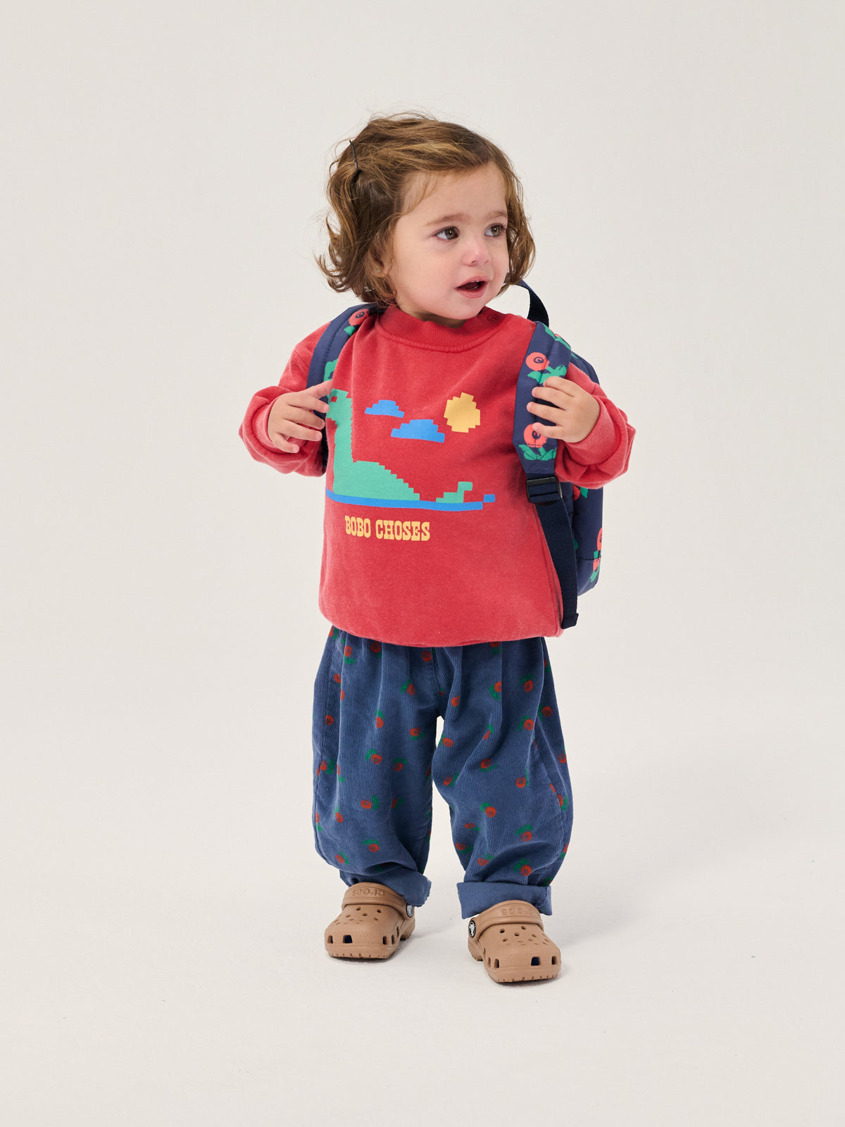 Baby Sweatshirt Lake Monster Red