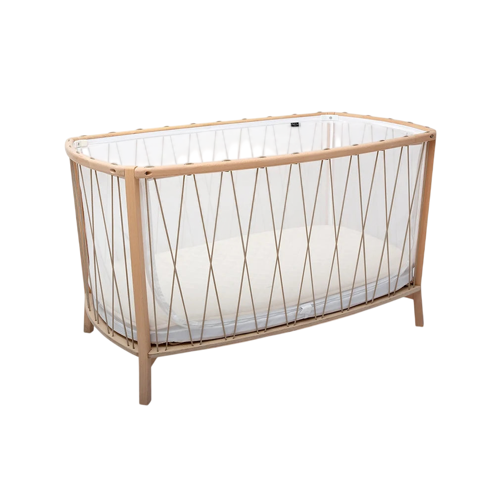 Lit bébé KIMI Kit 120 avec matelas et surmatelas Organic Hazelnut