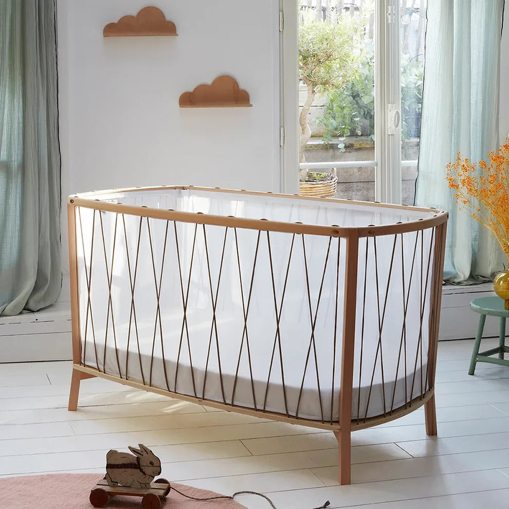 Lit bébé KIMI Kit 120 avec matelas et surmatelas Organic Hazelnut