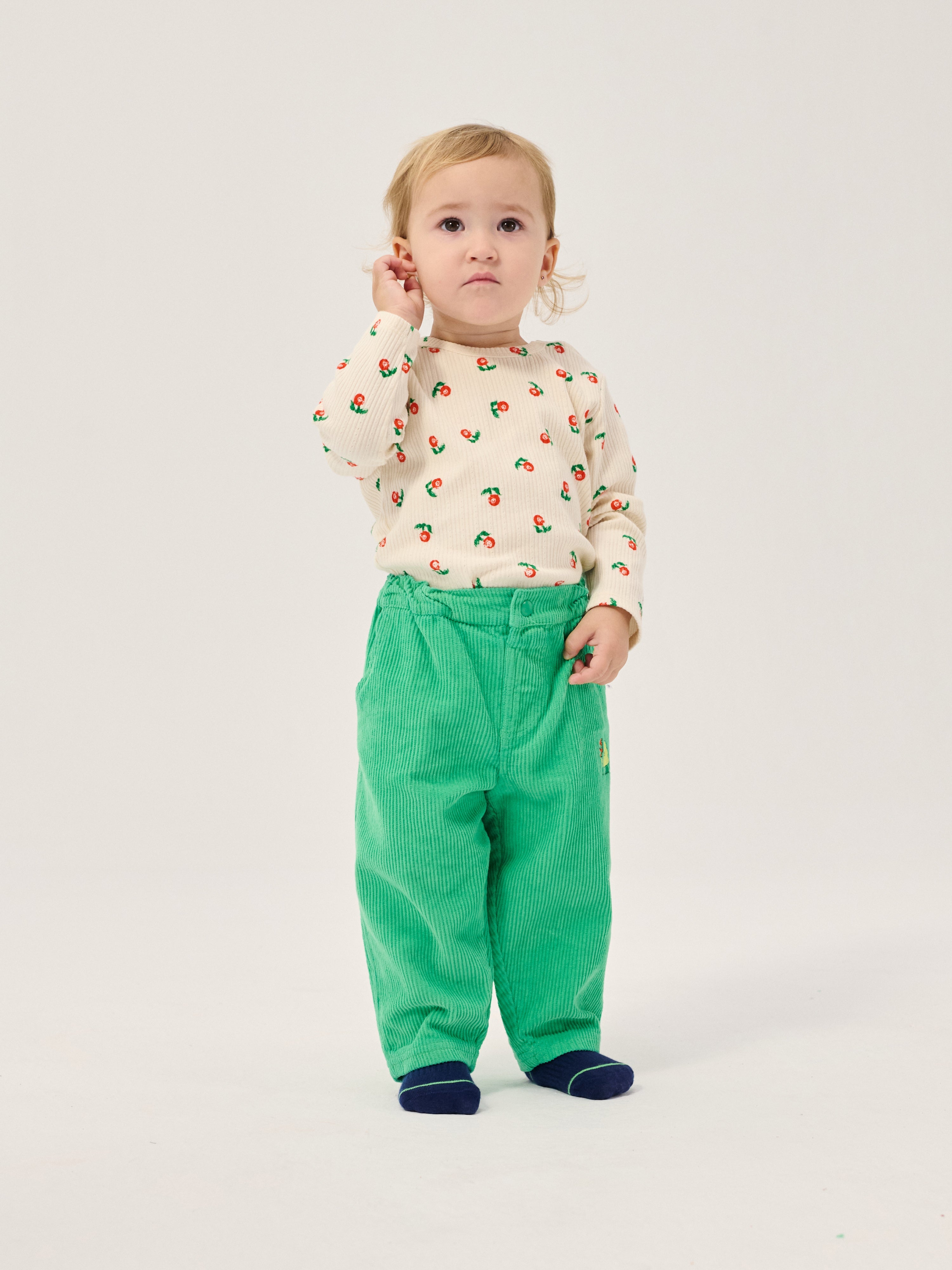 Pantalon pour bébé Mush Monster en velours côtelé vert / Pantalon en velours côtelé Mush Monsters Duo