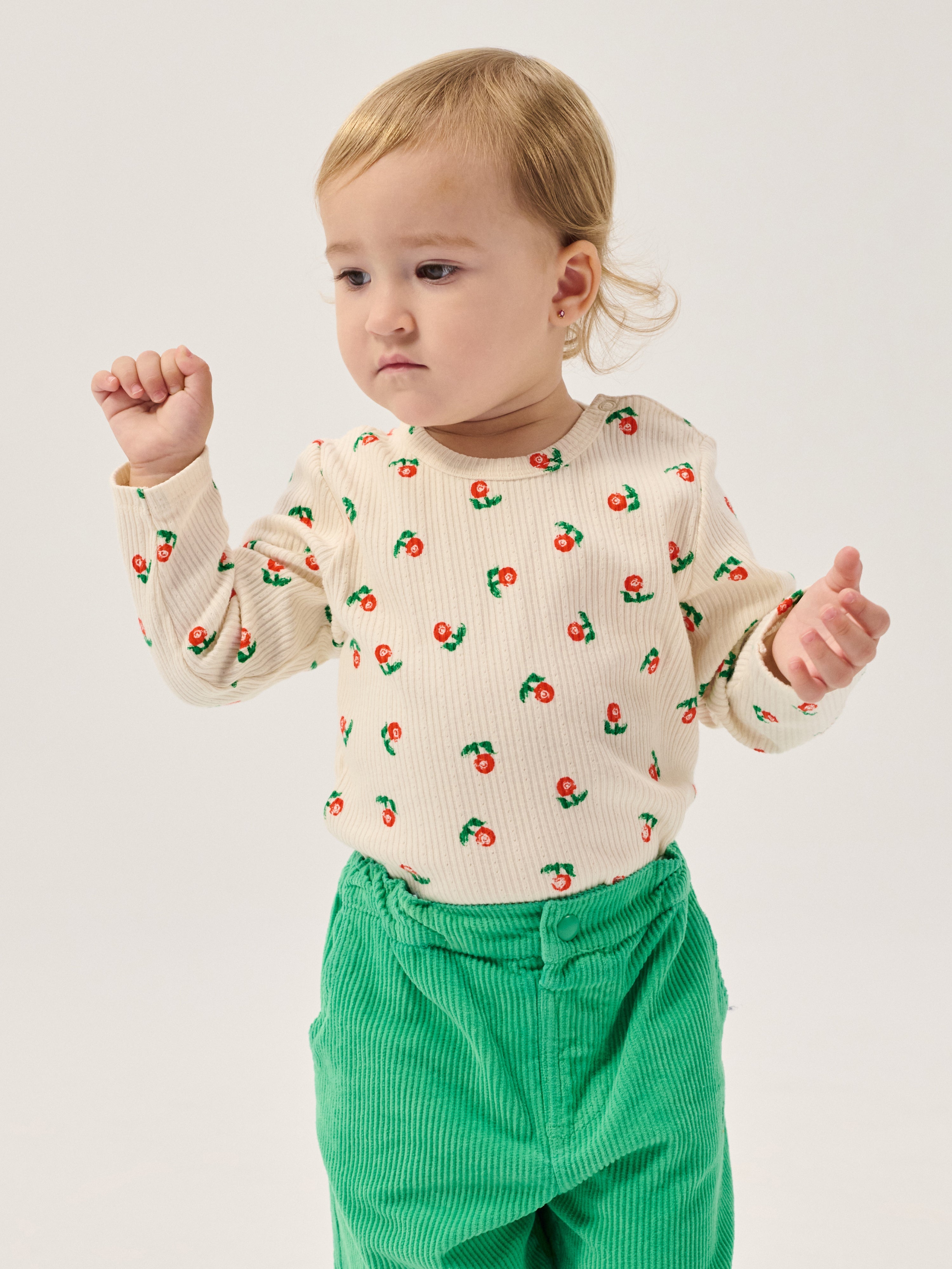 Pantalon pour bébé Mush Monster en velours côtelé vert / Pantalon en velours côtelé Mush Monsters Duo