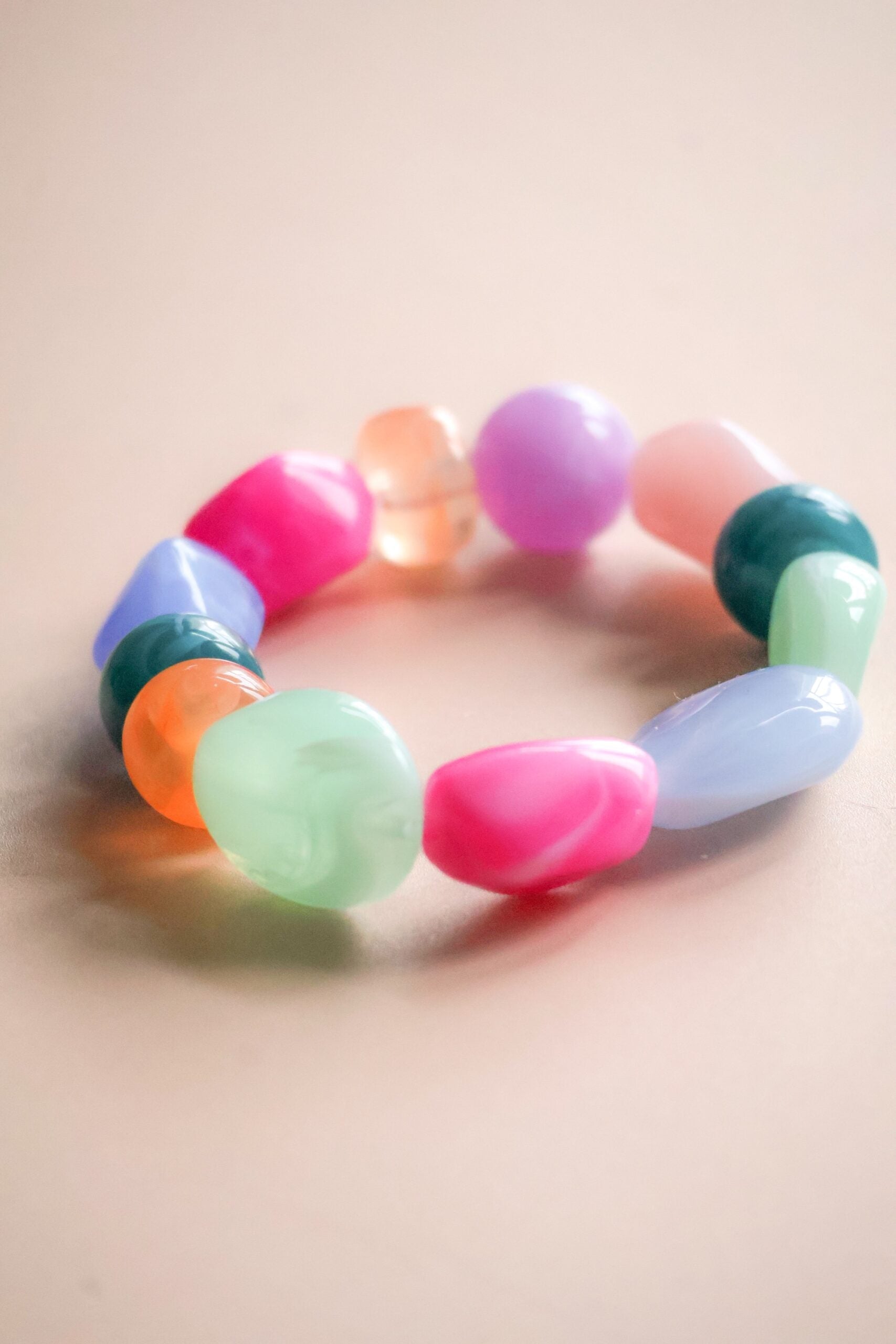 Bracelet Tube Set3 bleu vert blanc jaune rose