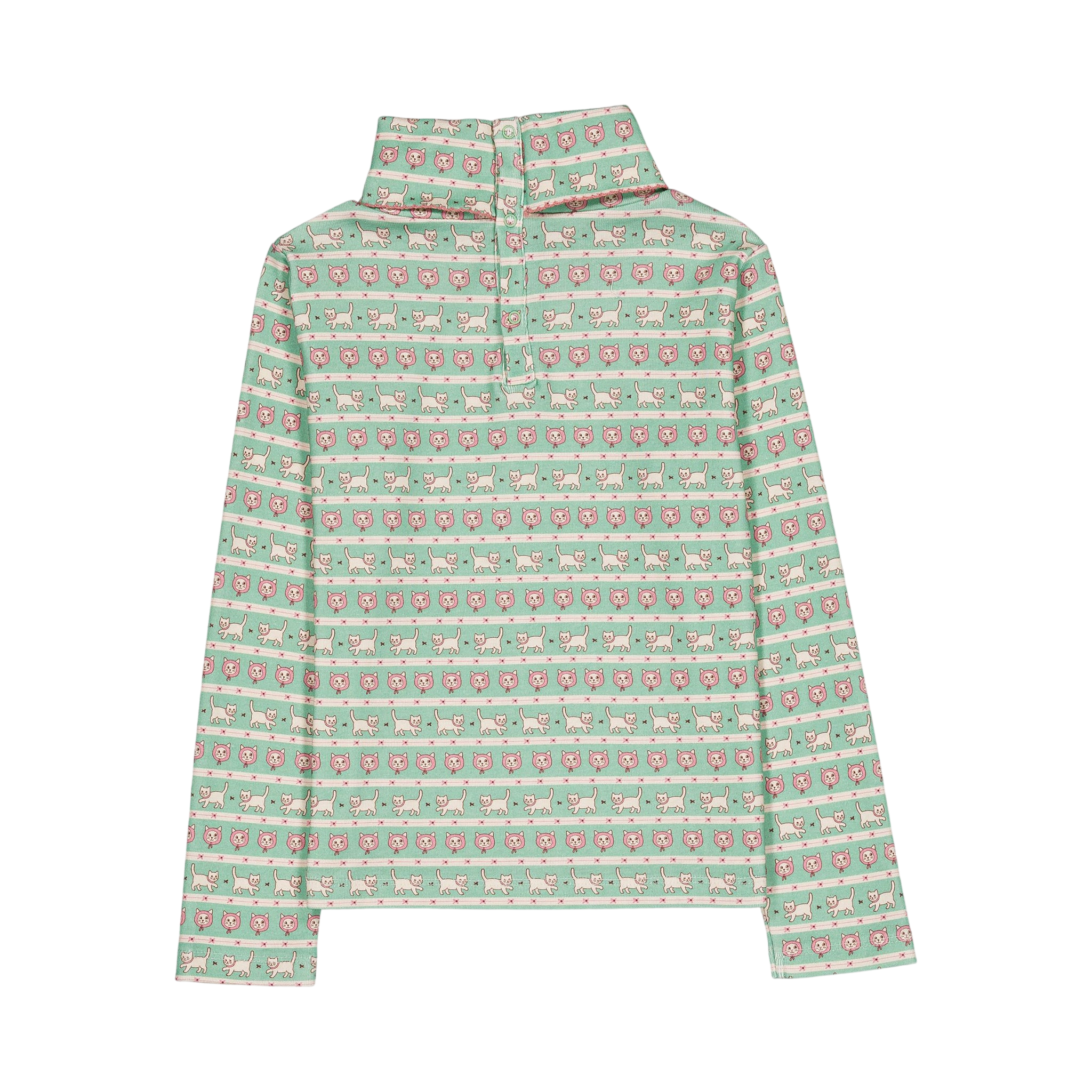Twiggy Kitty Aqua Long-Sleeve T-Shirt