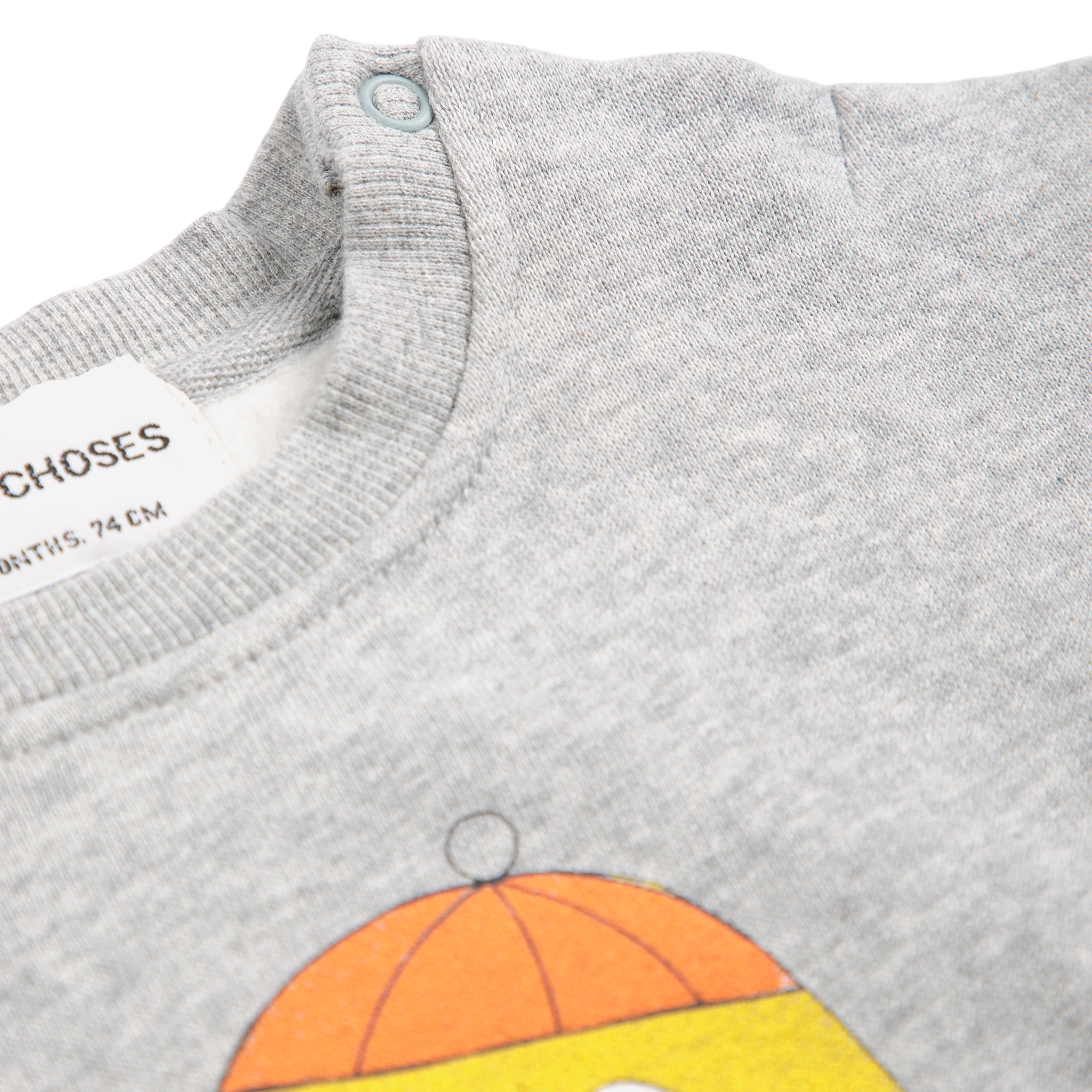 Baby Sweatshirt Bigtooth Lemon Light Heather Grey