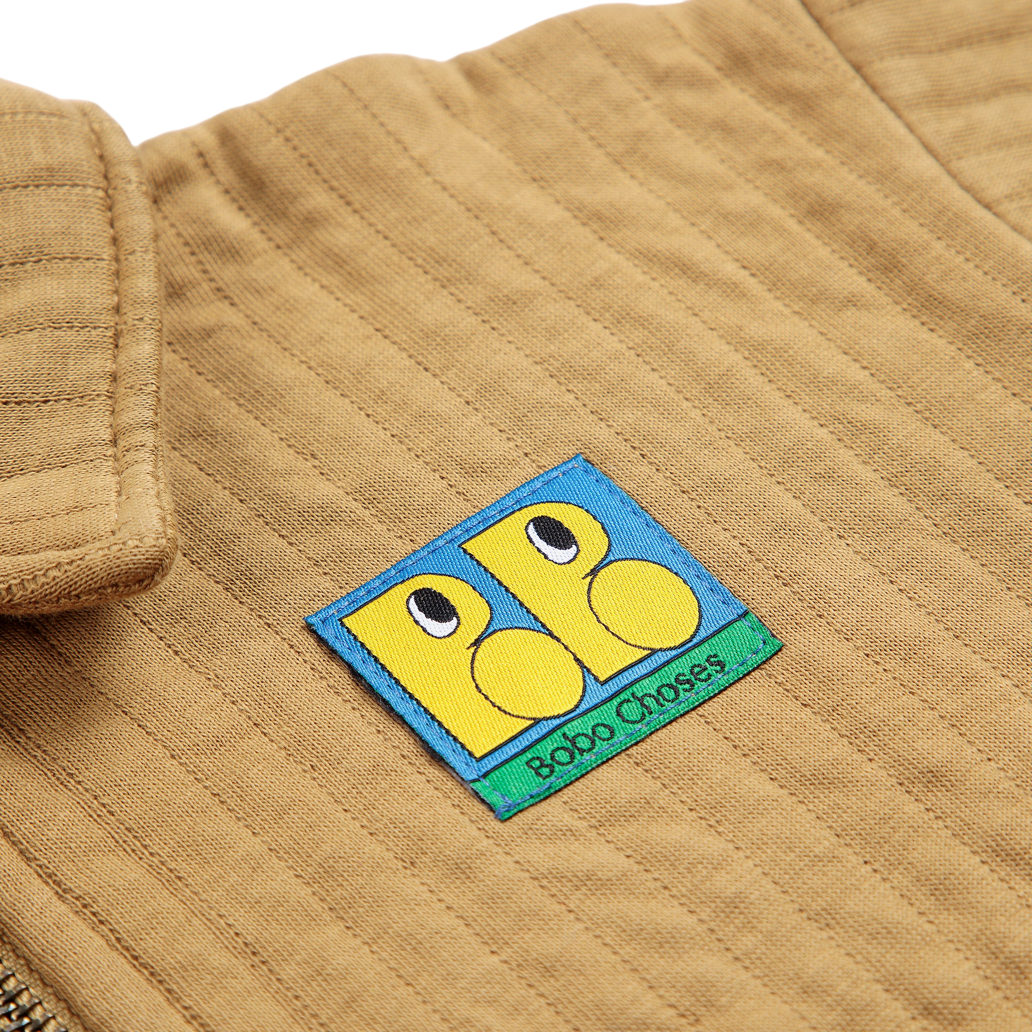 Veste pour bébé Booo Bo Choses kaki / Sweat-shirt matelassé à fermeture éclair Booo Bo Choses Tag