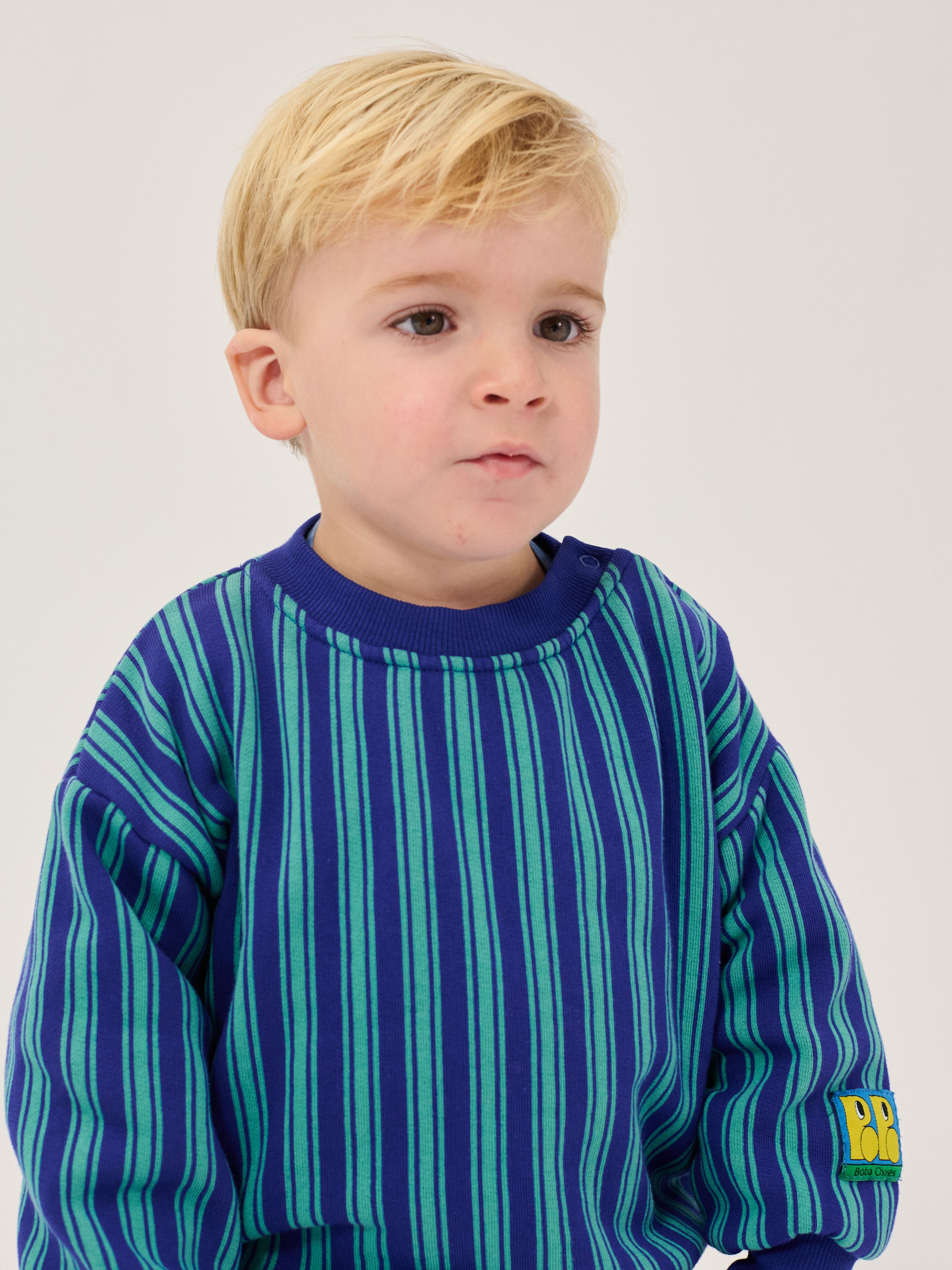 Baby Sweatshirt Booo Bo Choses Stripes Blue