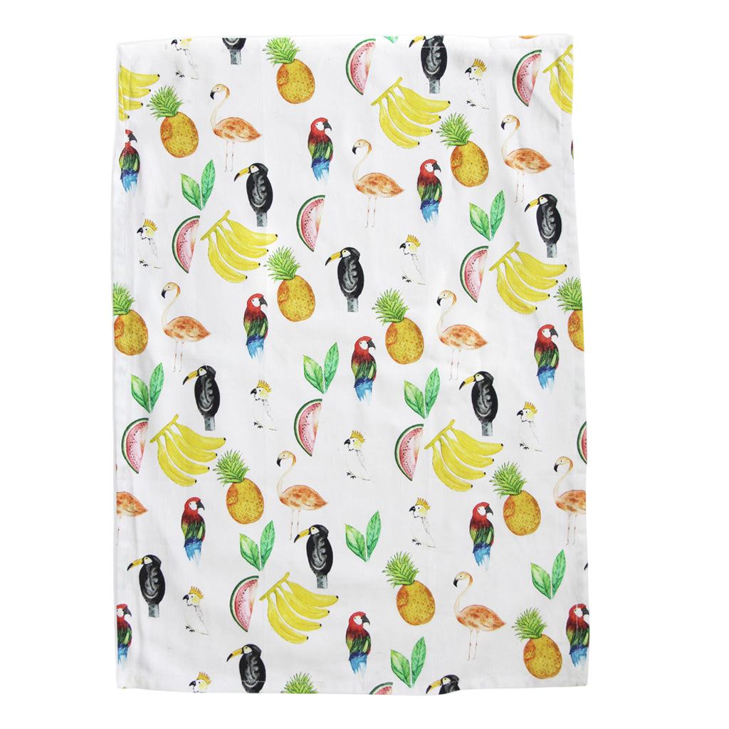 Torchon imprimé « Fruits Birds multi »