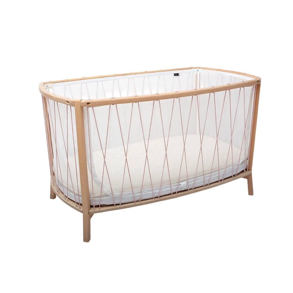 Lit bébé KIMI Kit 120 avec matelas et surmatelas Bois de Rose