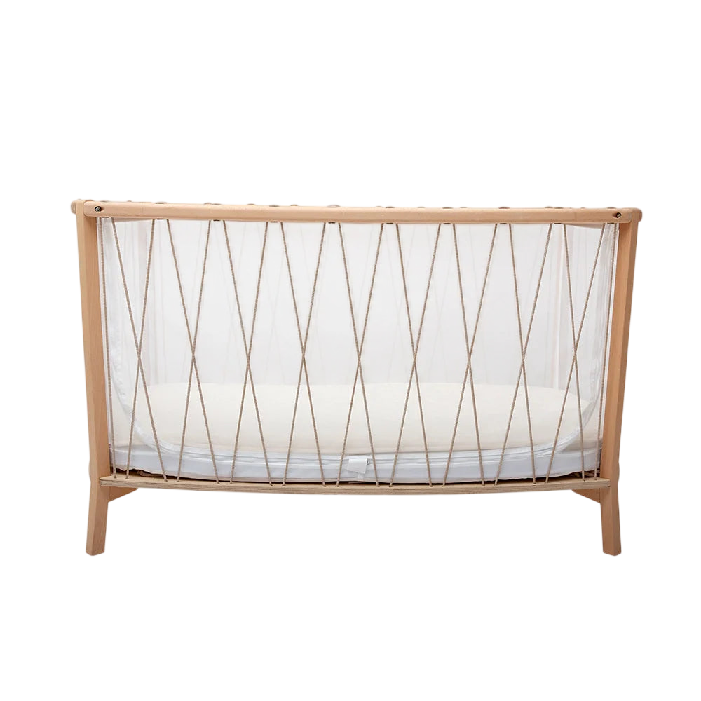 Lit bébé KIMI Kit 120 avec matelas et surmatelas Hazelnut