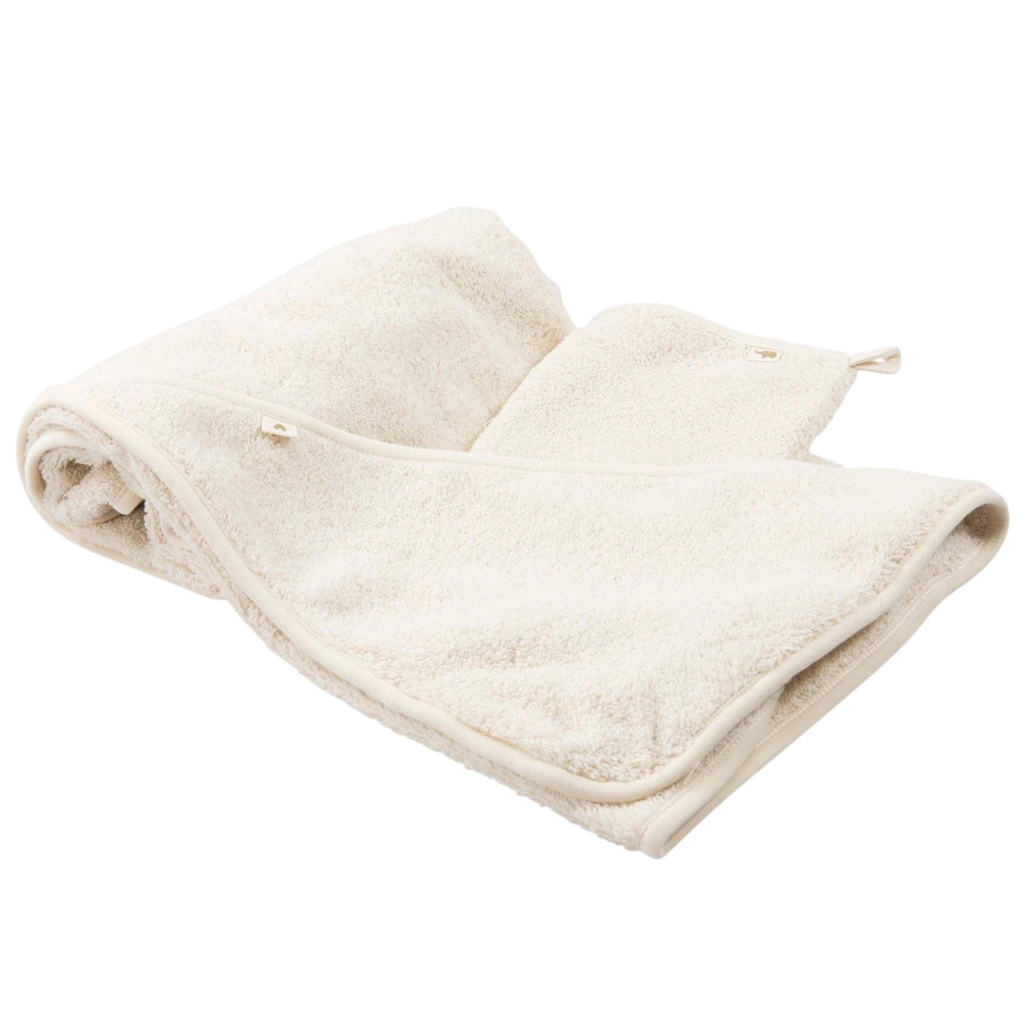 Serviette de bain à capuche pour bébé, couleur vanille