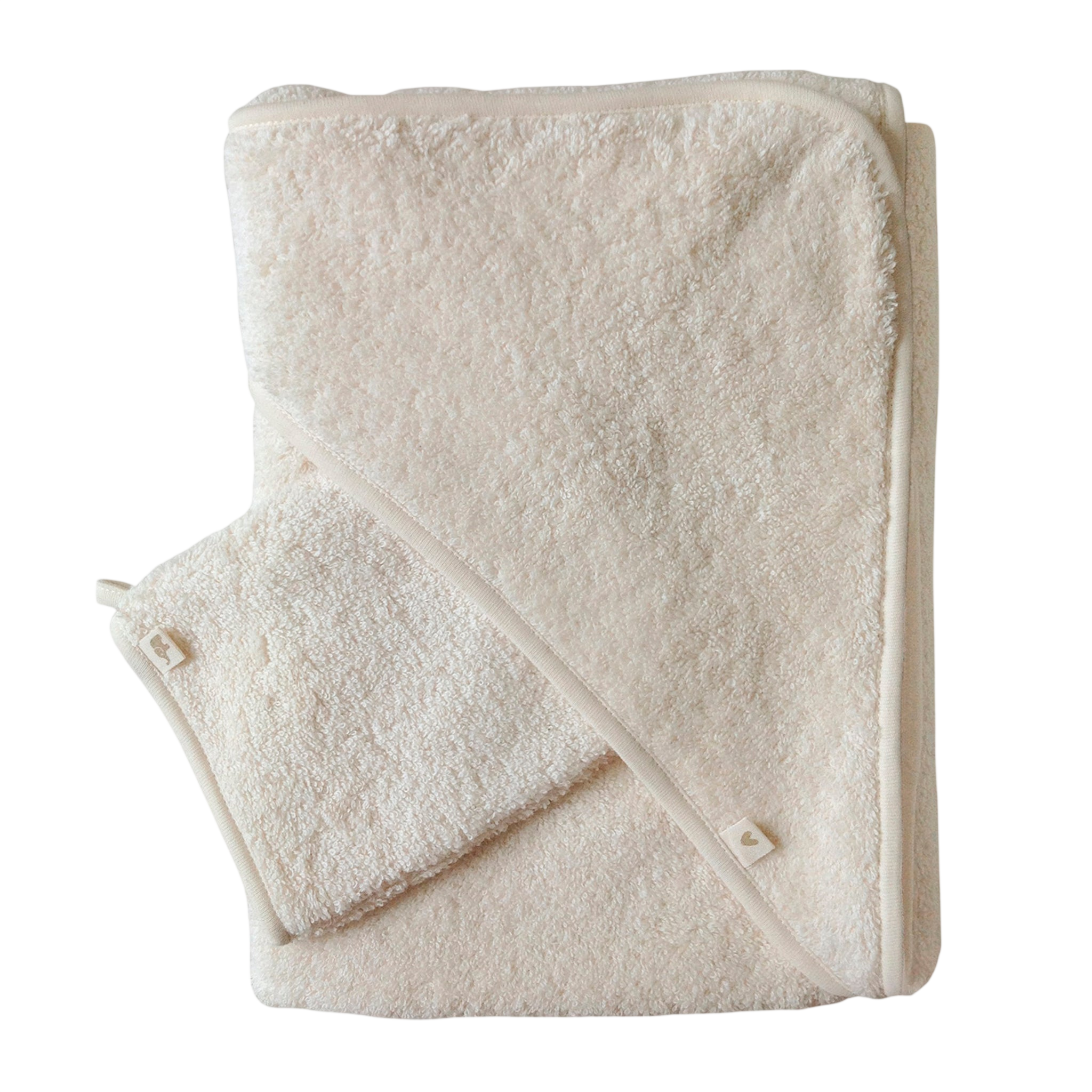 Serviette de bain à capuche pour bébé, couleur vanille