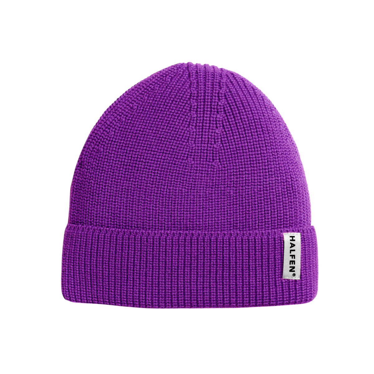 Adult Mütze Strick Merinowolle Purple