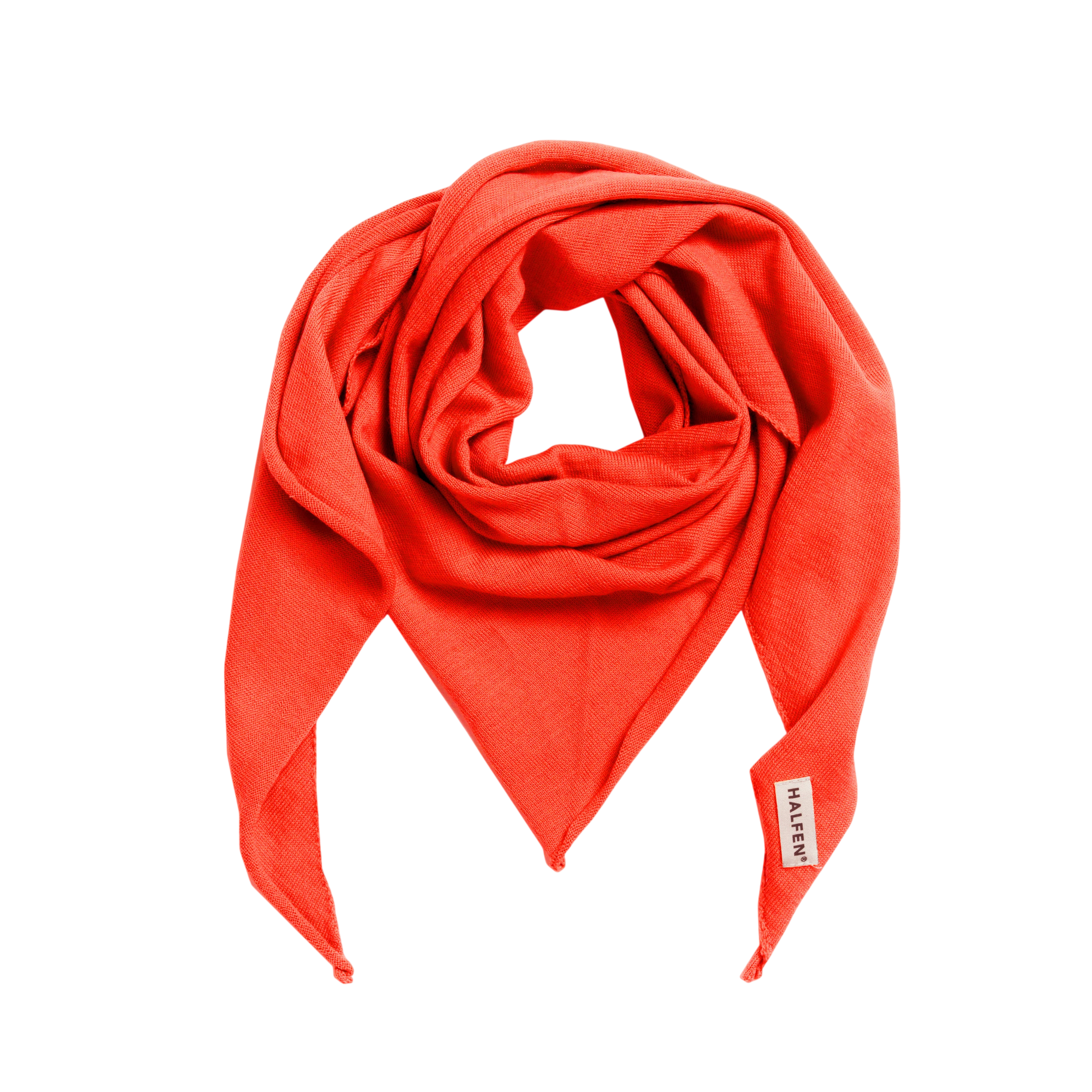 Dreieckstuch Strick Neon orange
