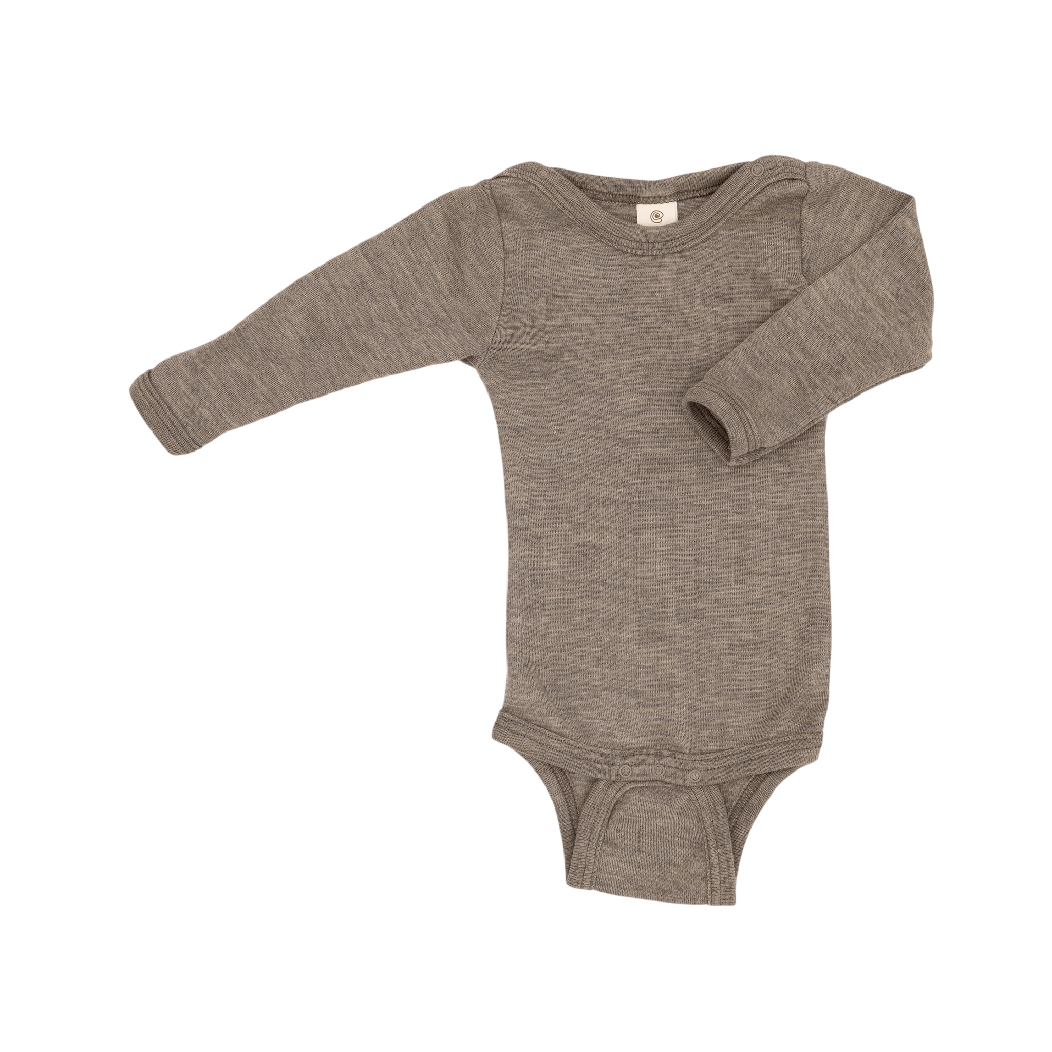 Body pour bébé en laine vierge certifiée GOTS, couleur noyer